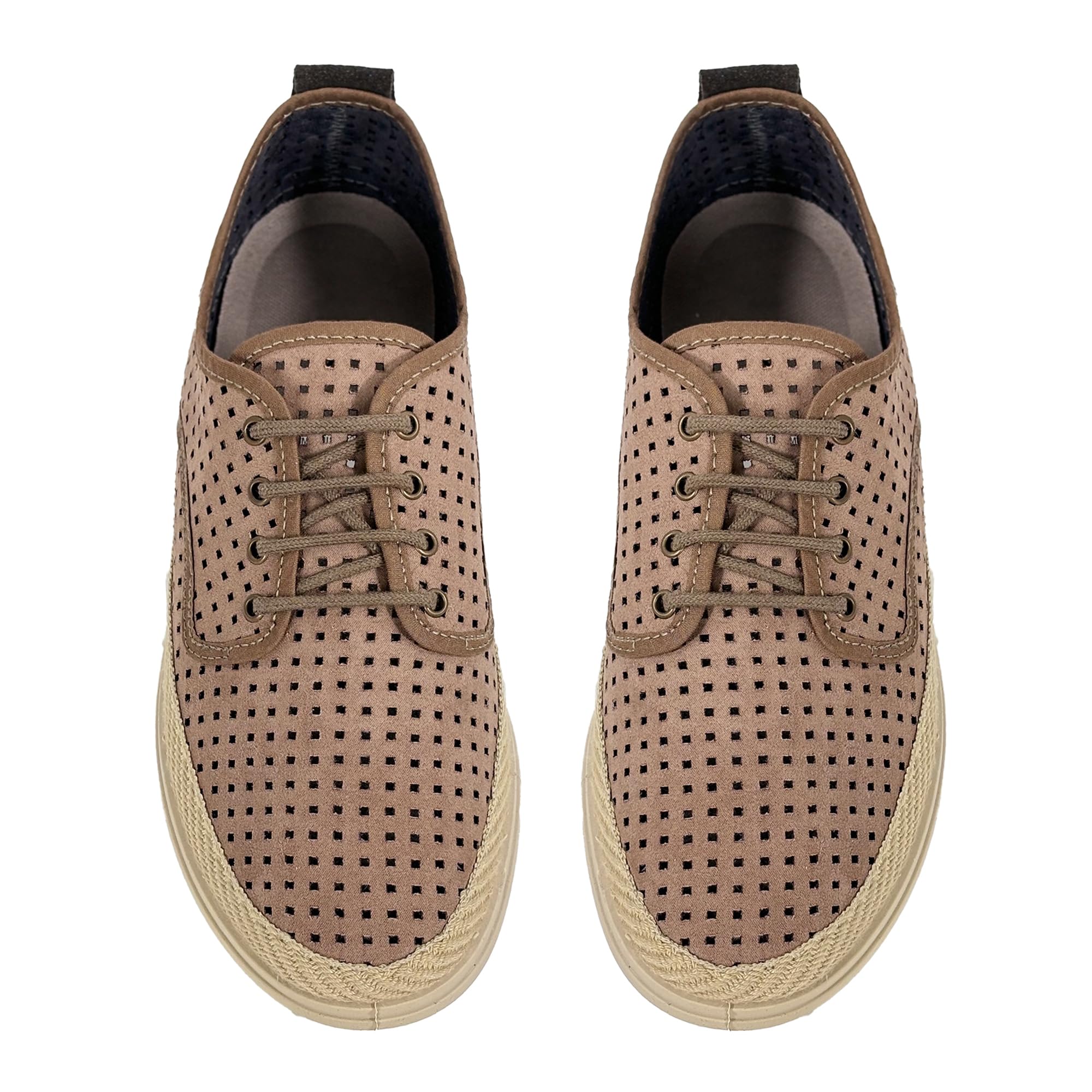 JOMIX Scarpe Uomo Estive Traspiranti con Lacci Espadrillas Casual Basse con Tomaia Traforata e Suola in Gomma Scarpe Leggere da Passeggio Made in Spagna
