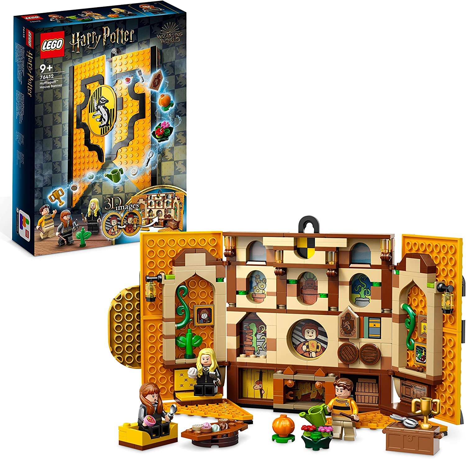 Lego Harry Potter Set: Hogwarts Wappen - Hausbanner Hufflepuff (76412) + Quidditch Training (30651), für Kinder ab 9 Jahren