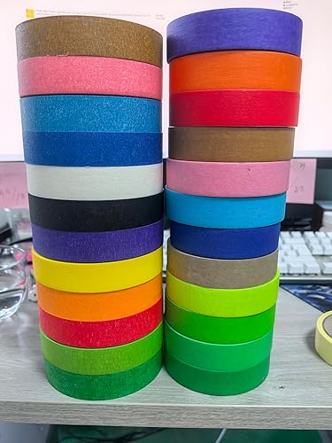 Oleitodh Paquete de 15 cintas azules para pintores a granel, 1 pulgada x 825 yardas, cinta adhesiva para pintores multisuperficie, cinta de pintura
