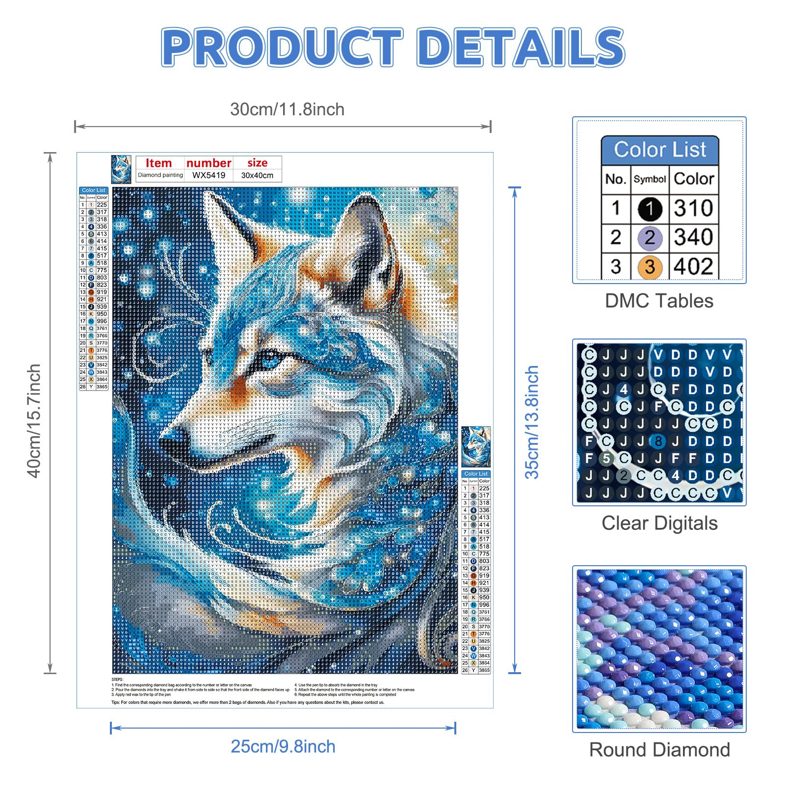 EOBROMD Diamond Painting Renard, Peinture Diamant Adulte Enfant