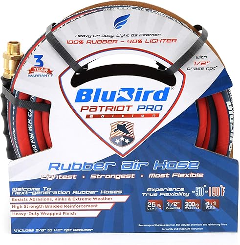 BLUBIRD Manguera de aire Patriot Pro Manguera de aire 12 pulgadas X25 pies 300 P PP1225