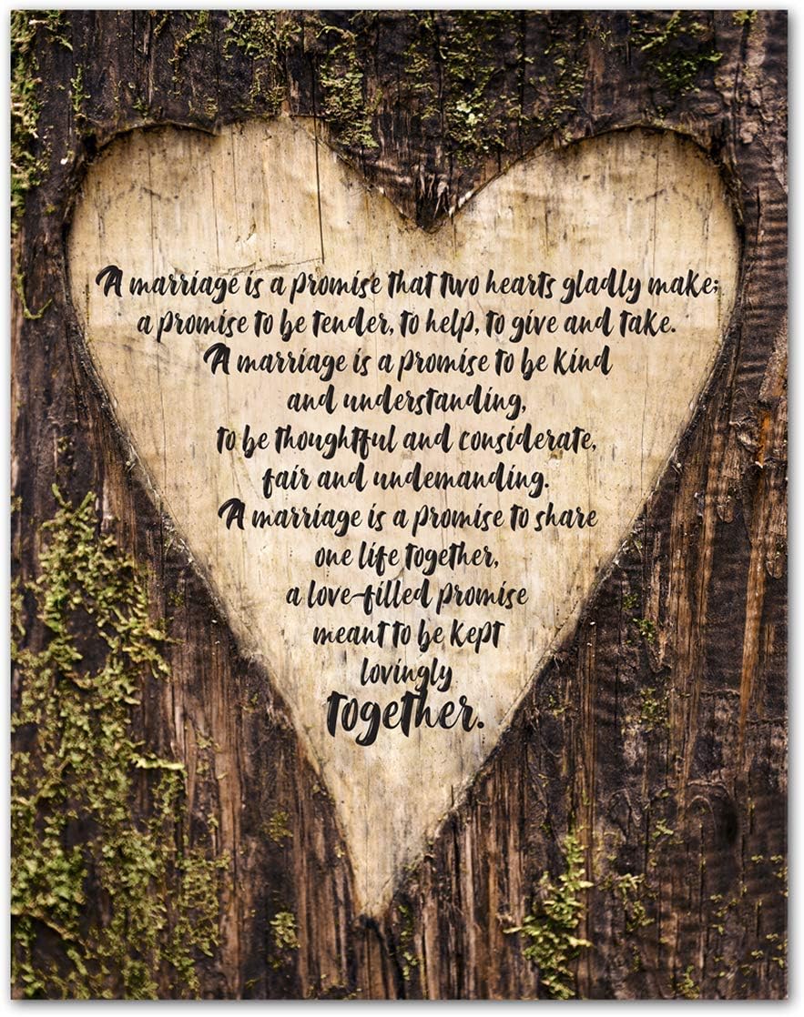 Parent of the Bride and Groom Wedding Day Sign, 11x14 Inches Unframed Art Print, Wall Decor, Ready to Hang, Home Decor (Heart)