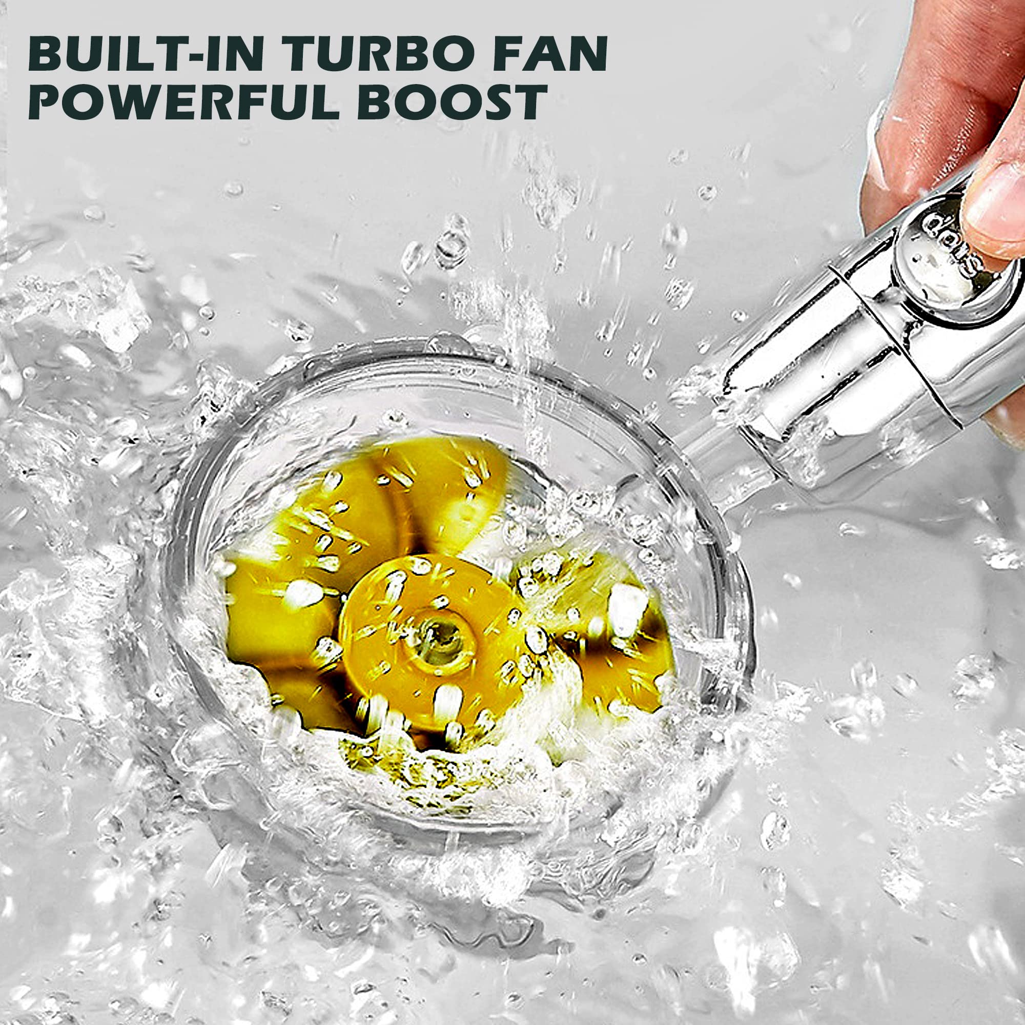 Buy Turbocharged Handheld Shower Head Propeller Driven High Pressure
