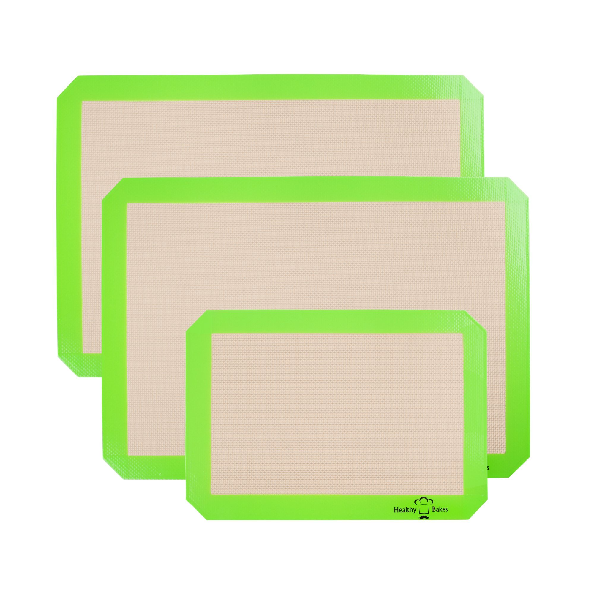 Silicone Baking Mat Non-Stick, Set of 3, Washable, Reusable, Heat Resistant, BPA Free, 2 Large 1 Small