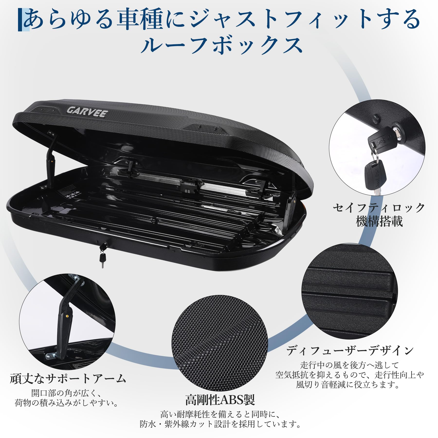 kymunsgk ルーフ Amazon.co.jp: ガービー(Garvee) ルーフボックス 340L 大容量 左右