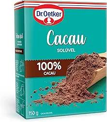 Dr. Oetker Cacau em Pó Solúvel, 100% Cacau, Para Saborosas Receitas de Bolos, Tortas, Brigadeiros e Sobremesas com Chocolate, 150g