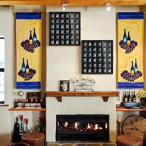 Miniatura 6 de TJ.MOREE Vitrina de cristal con 36 ranuras para montaje en pared con puerta con cerradura, color negro