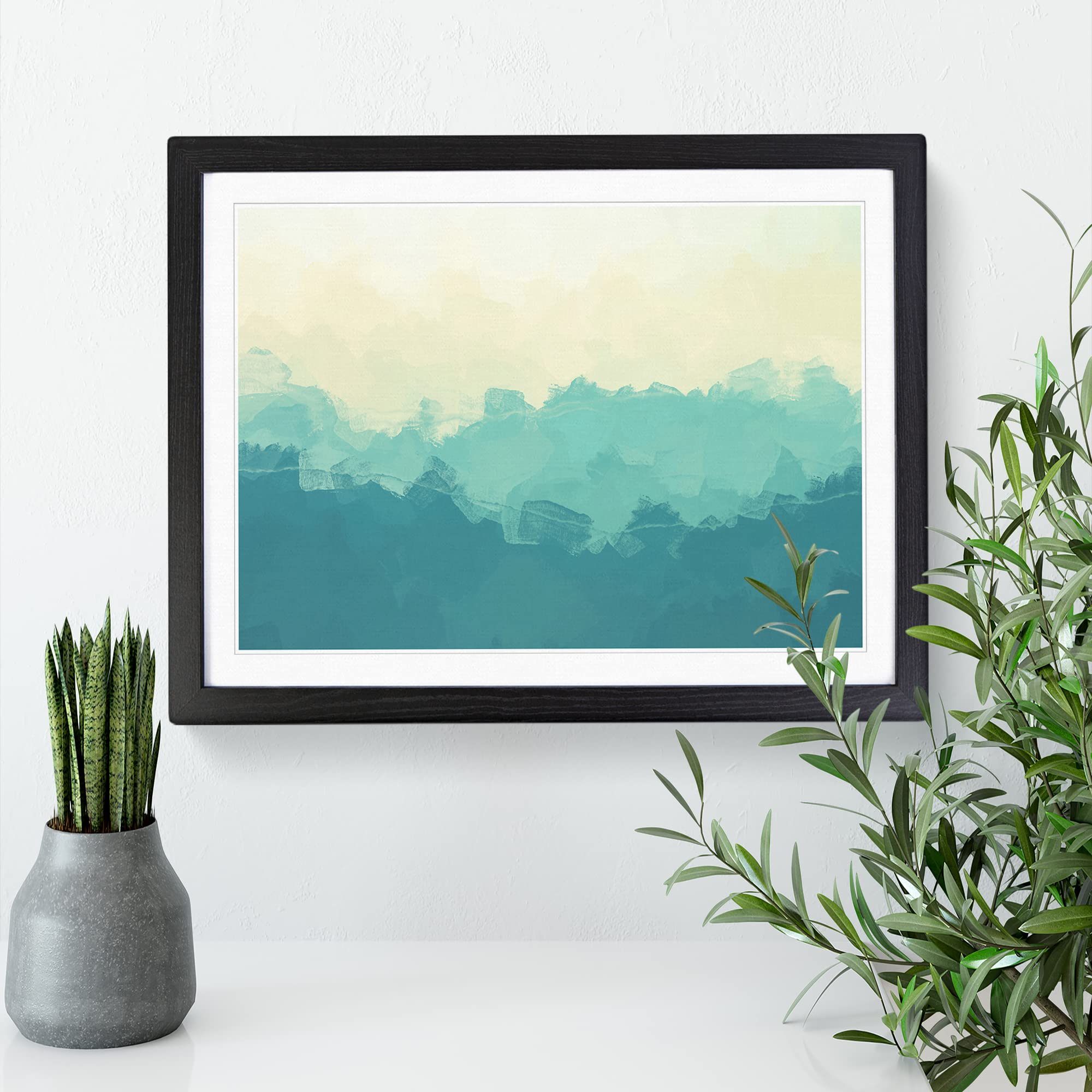 The Great Smokey Mountains In Abstract Modern Art Framed Print, Black, A3 (46 x 34 cm) - Image 3