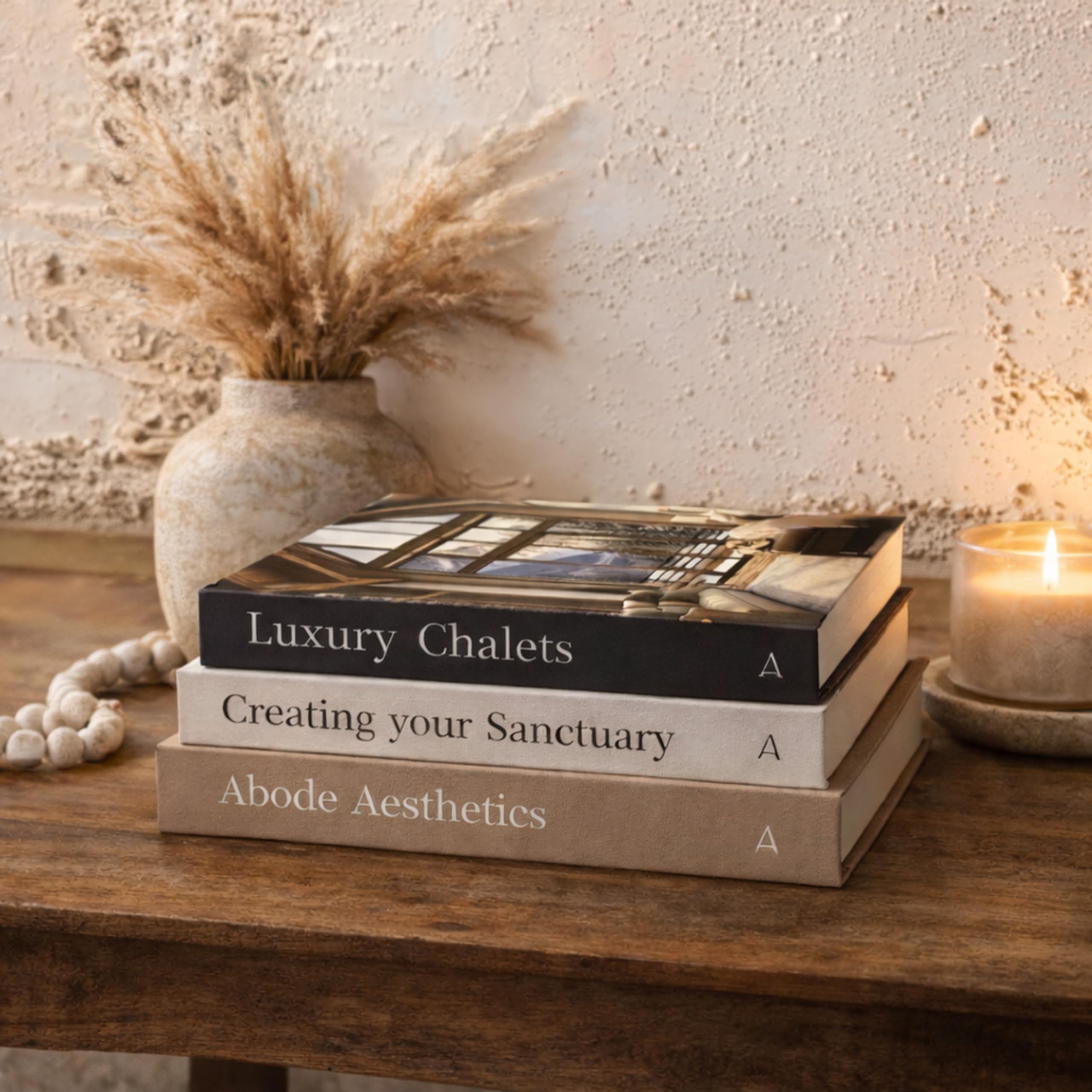 Decorative Book Set of 3 for Home Decor | Hardcovered Book Set for Home Decor | Coffee Table Décor | Fake Books for Decoration | Faux Books for Decoration (Small - Blank Pages)