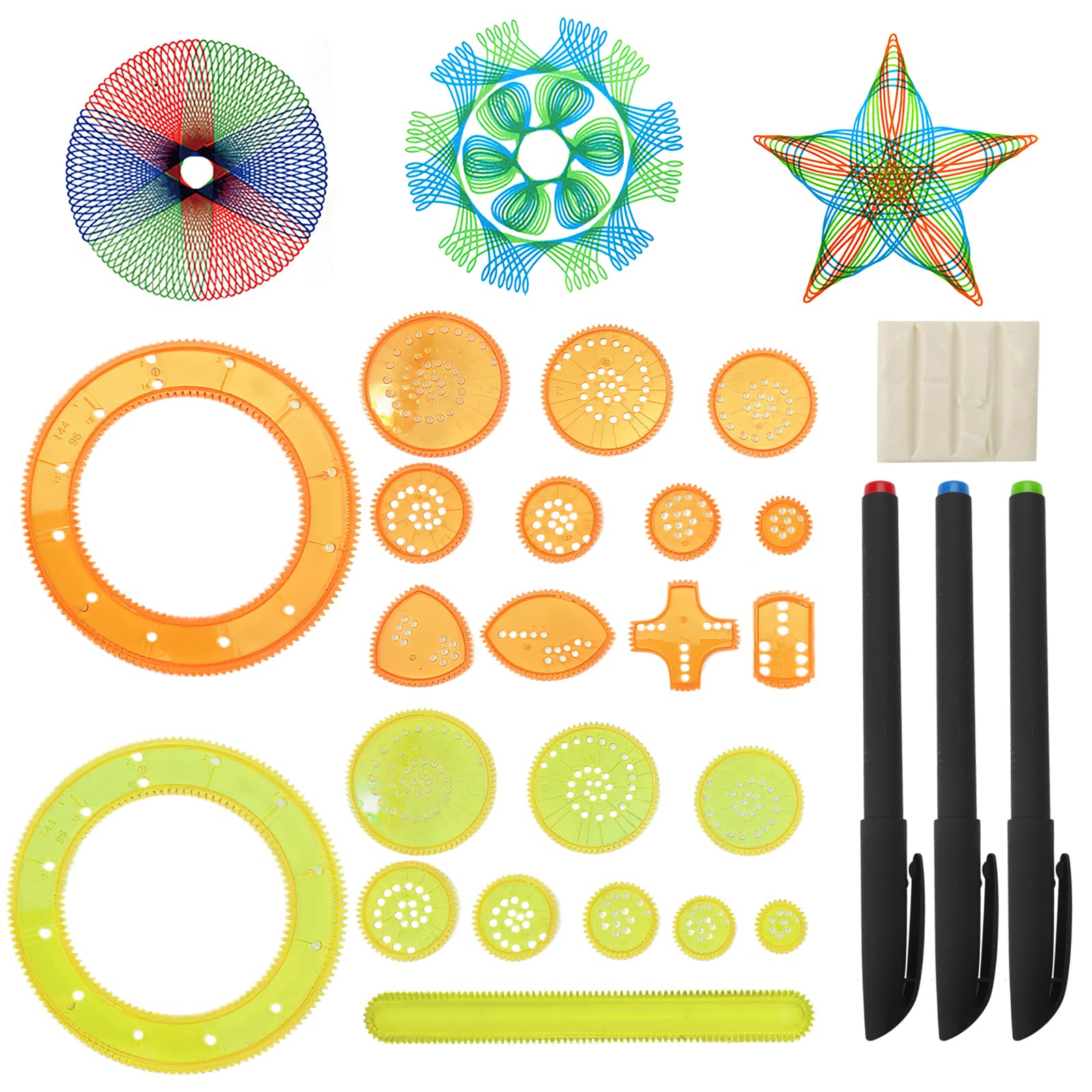 ZMDMAH Spiral Designer, 28 sztuk wielofunkcyjny zestaw spirograficzny, zestaw do rysowania spiralnego, zestaw do rysowania mandal dla dzieci, spirograficzny dziecięcy od 8 lat, szablony do rysowania