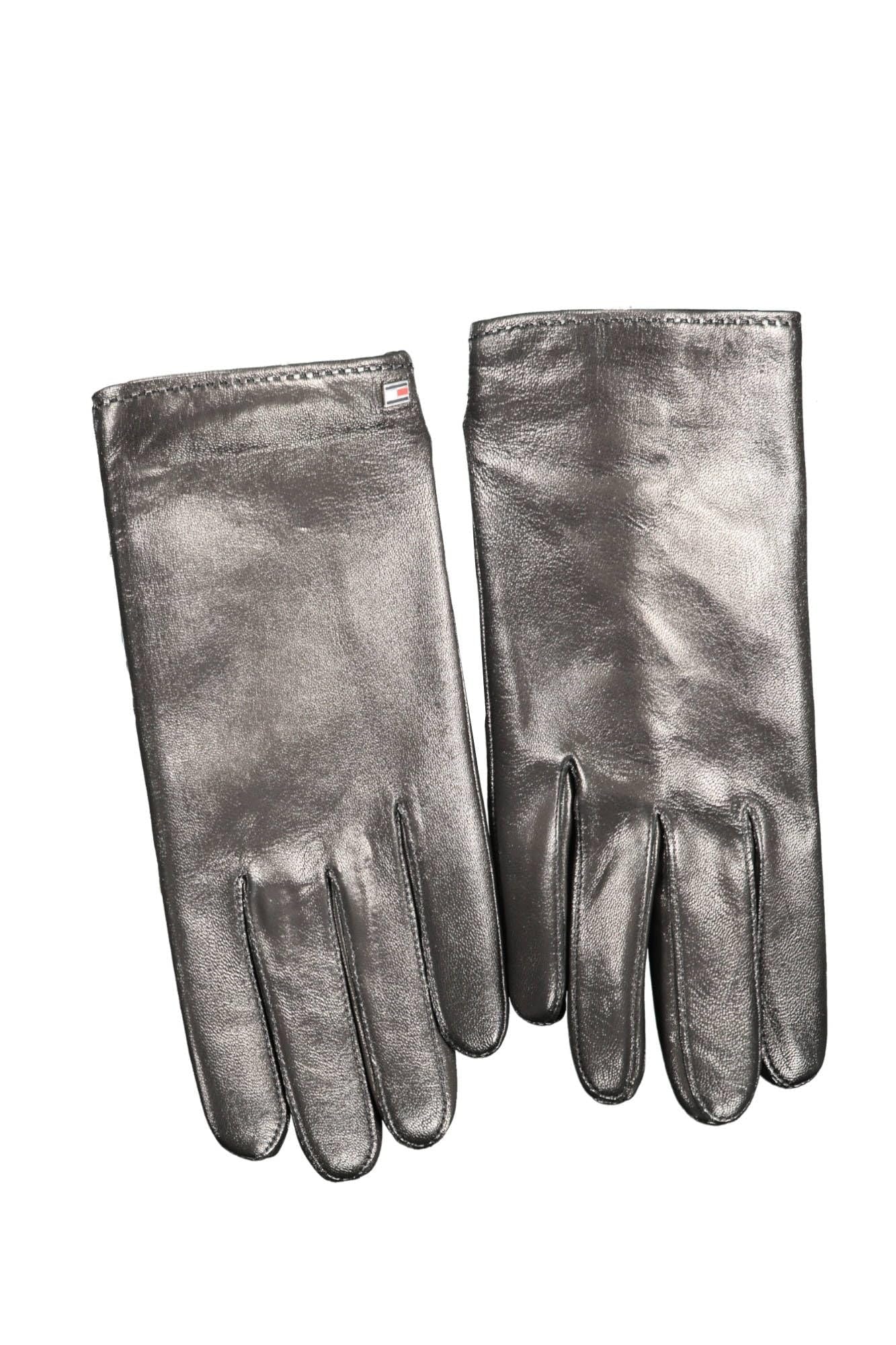 Tommy Hilfiger Schwarzer Lederhandschuh, Schwarz, Einheitsgröße