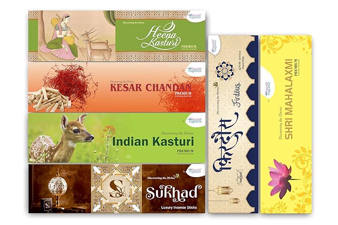 Flourish Fragrance Premium Incense Sticks (Combo Pack of 6)