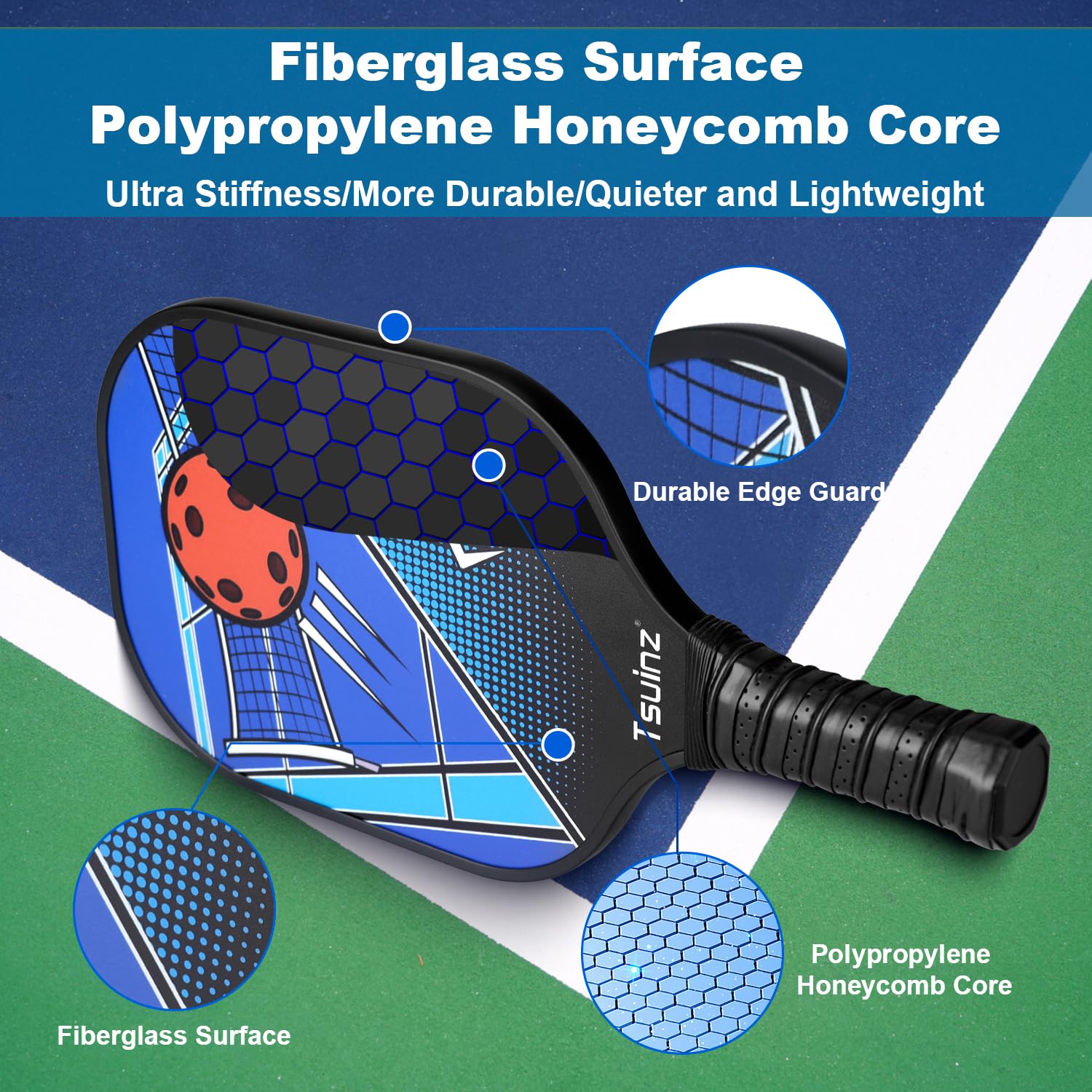 Amazon.co.jp: Tsuinz ピックルボールパドル USAPA承認 ピックルボール