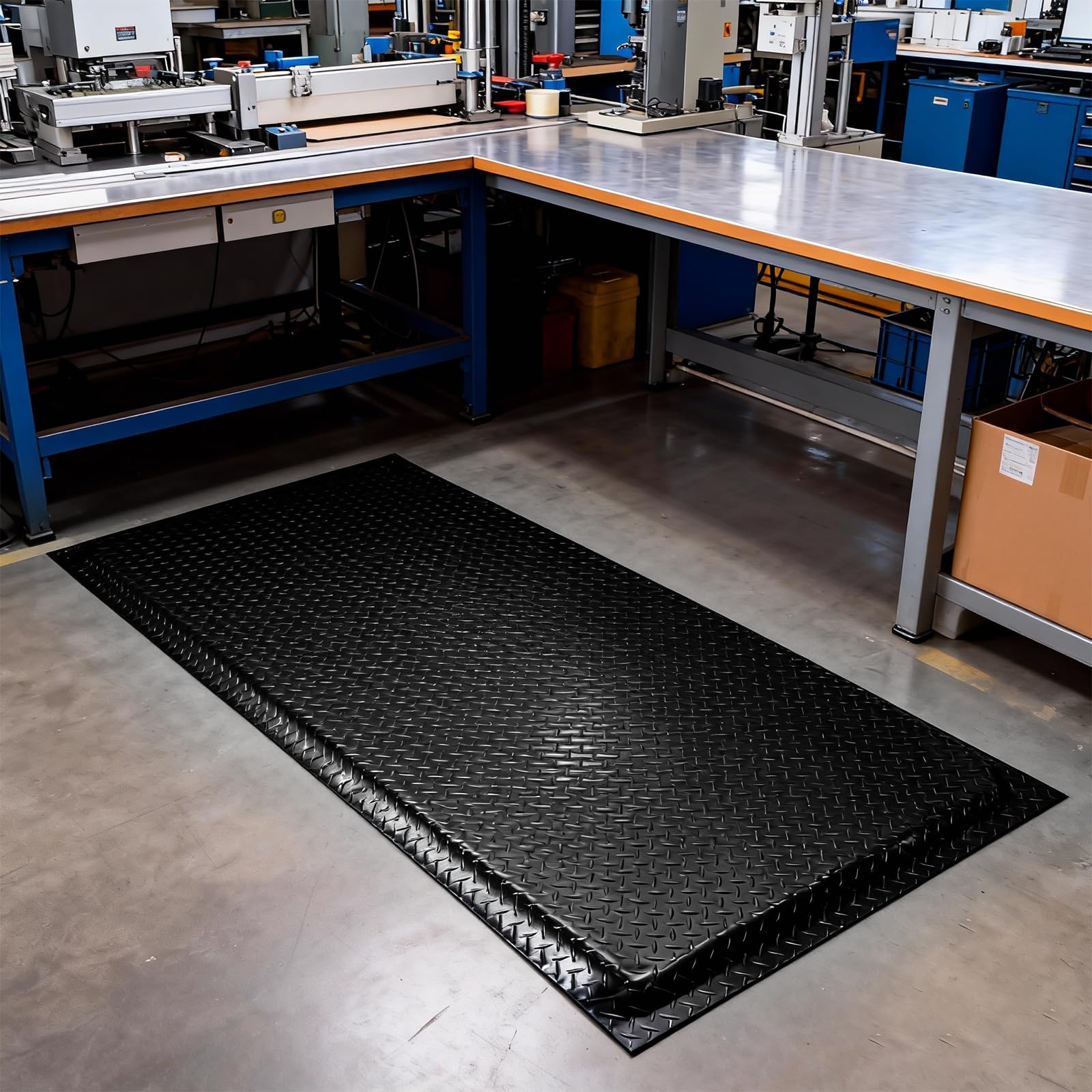 Anti Ermüdungsmatte für Steharbeitsplätze, Ergonomische Arbeitsplatzmatte Anti Fatigue Stehmatte, 90 x 182 cm Antimüdigkeitsmatte, Steh-Schreibtisch Fußmatten für Werkstatt, Fließband
