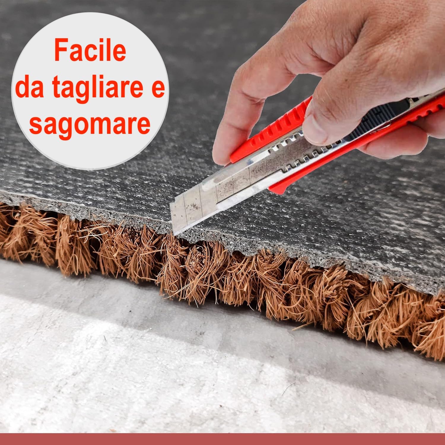 Generic - Paillasson en fibres de coco antidérapant sur mesure - Tapis antibactérien pour portes - Intérieur et extérieur couvert - Fibres naturelles durables - 100% coco (80 x 130 cm)