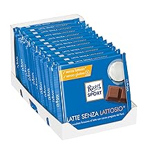 RITTER SPORT Latte Senza Lattosio, Tavoletta di Cioccolato al Latte Senza Lattosio, Cacao 100% Certificato Sostenibile, Senza Glutine, 12 Pezzi da 100 g