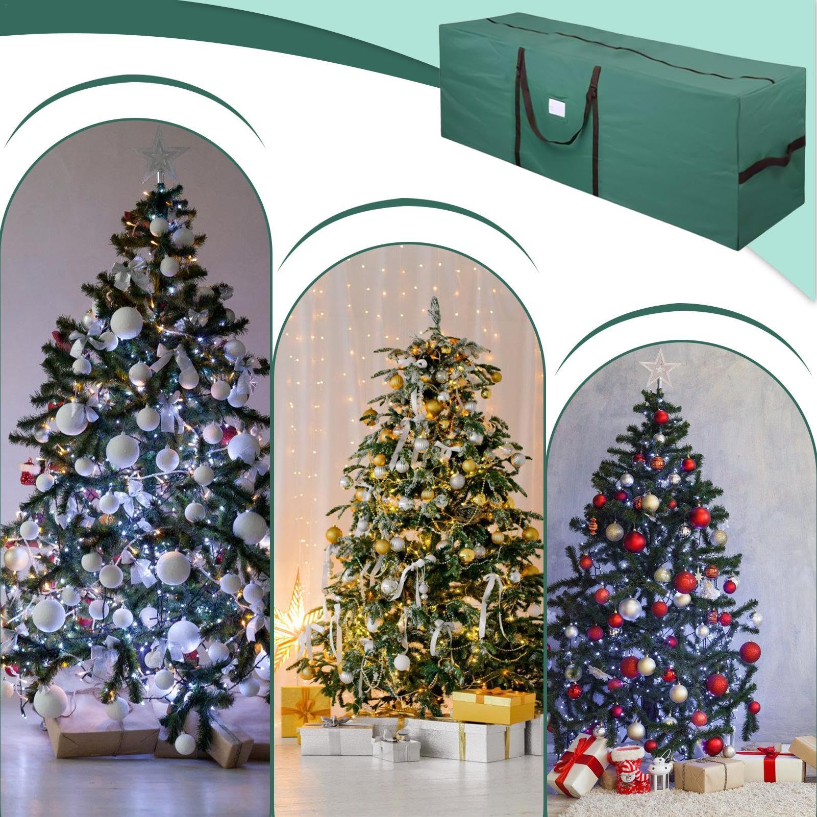 Borsa per albero di Natale, 600D Oxford protettiva, con cerniera