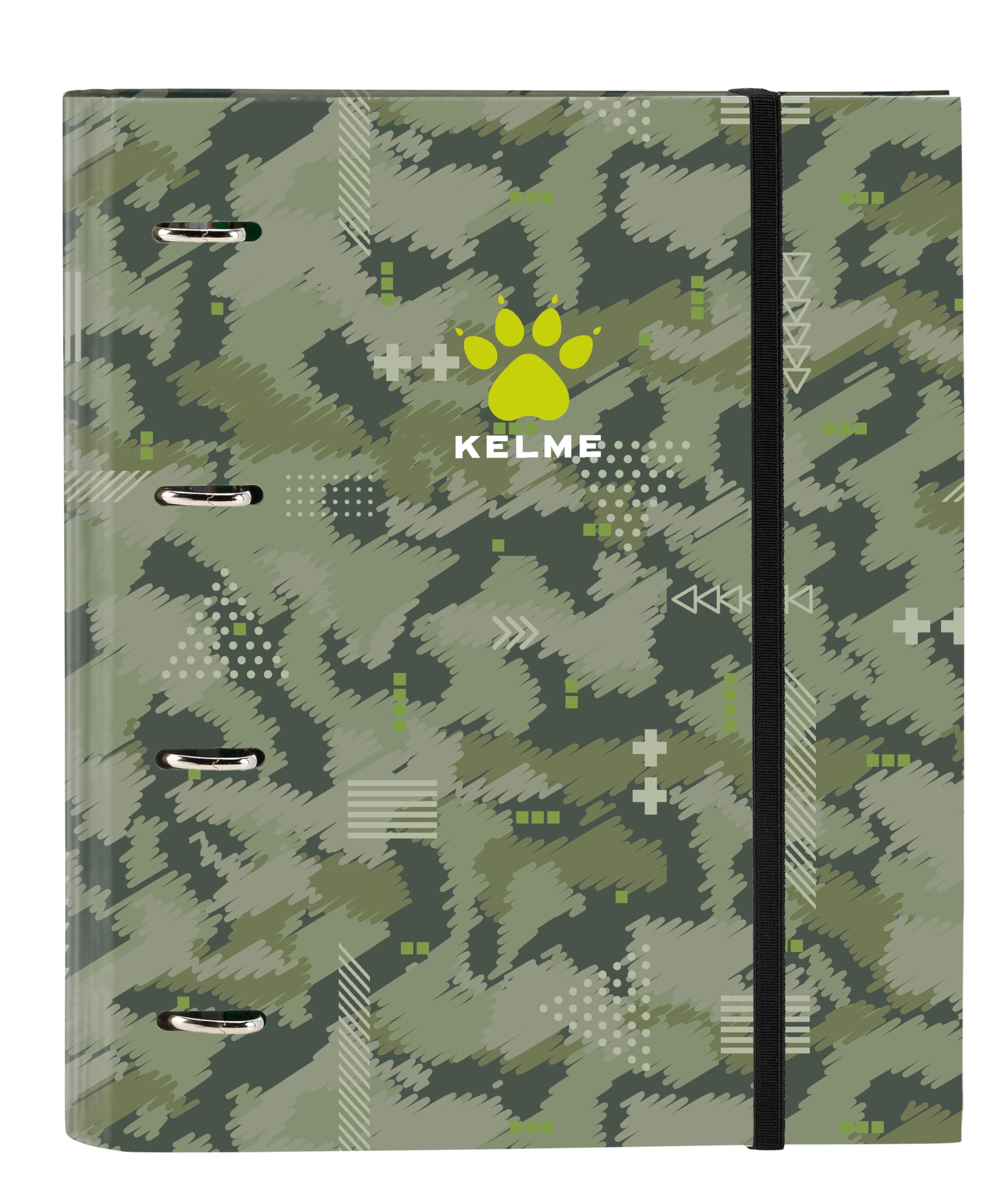 Safta Kelme Travel – 4 Ring Binder 35 cm with 100 A4 Sheets, Ideal for Children of Different Ages, Comfortable and Versatile, Quality and Resistance, 27 x 3.5 x 32 cm, Green/Black, Green/Black,