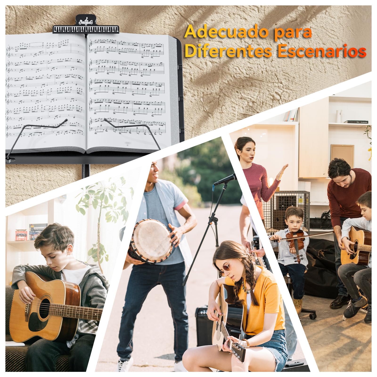 K KASONIC Soporte plegable para partituras y soporte para libros de escritorio 2 en 1 de doble uso con bolsa de transporte portátil y soporte para clip de partituras