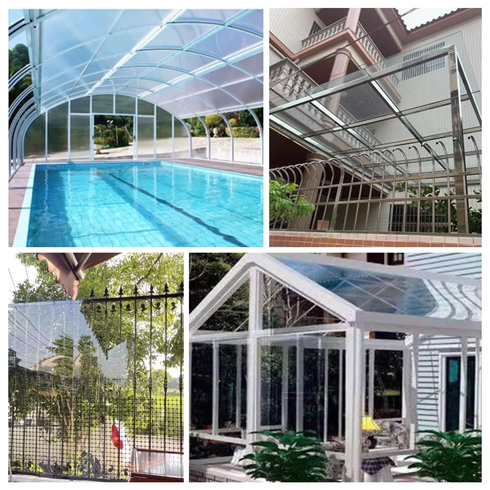 Policarbonato Transparente Lámina de policarbonato para techos,2 mm Impermeable Placas Transparente,para Toldos de Invernadero,Cocheras,Solarios y Cerramientos Paneles de Repuesto