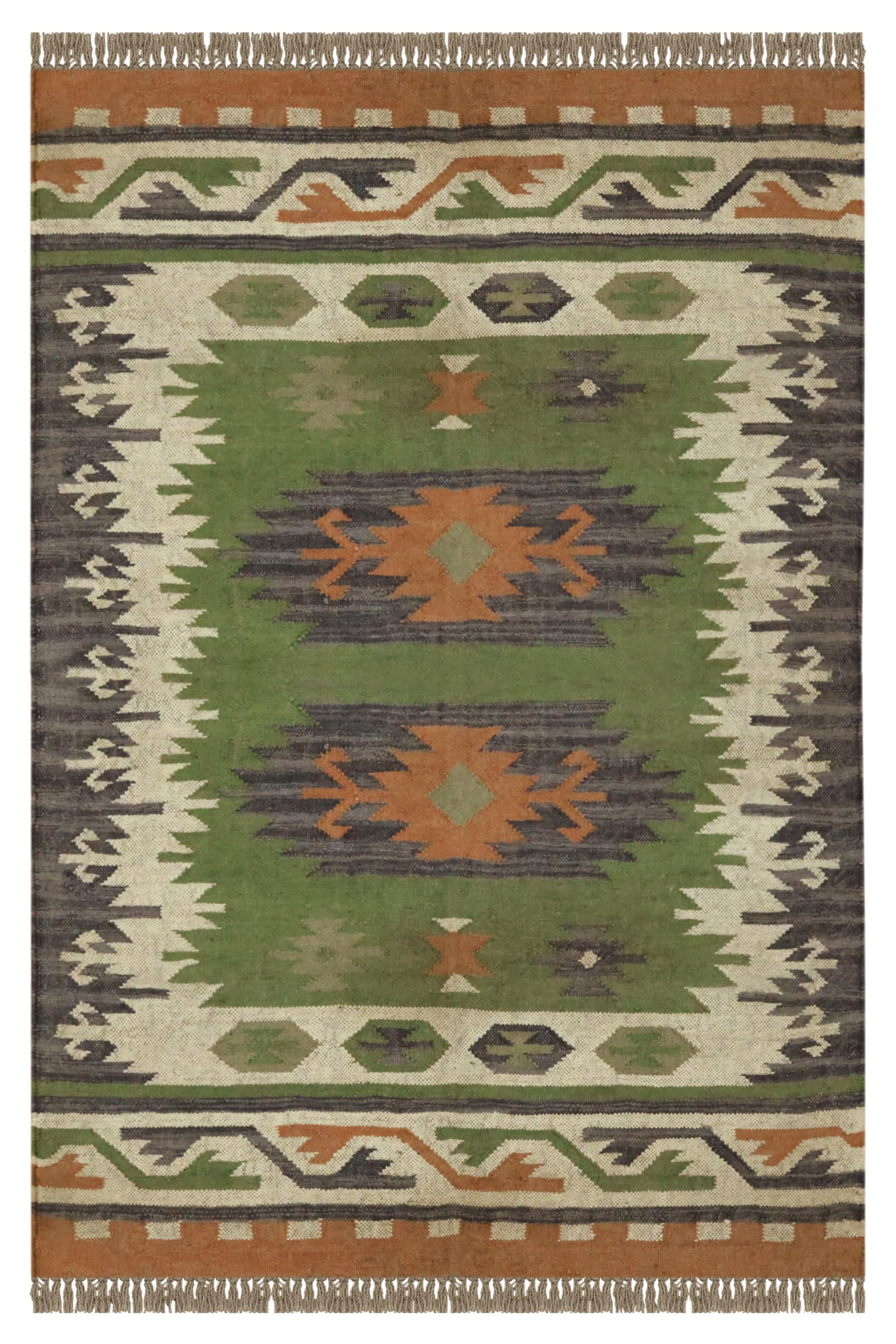 Tapis de couloir sud-ouest 61x243 cm en jute et laine tissé main