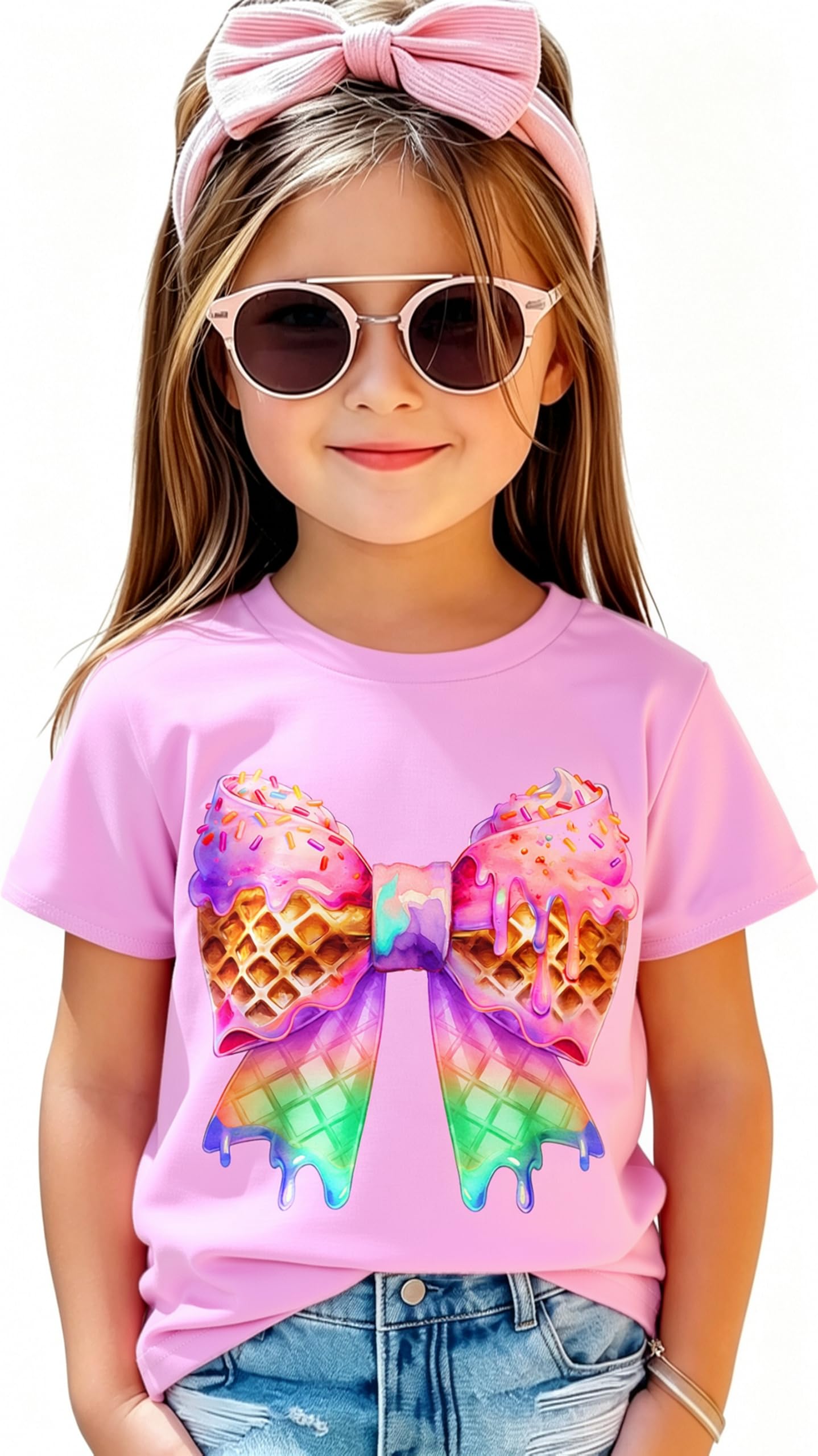 Funnycokid Toddler Girls Graphic T-Shirt, Short Sleeve Tee, 2-8 Years | Colorful Cute graphic tees for girls ages two to eight; short sleeves suit school, play, parties or gifts