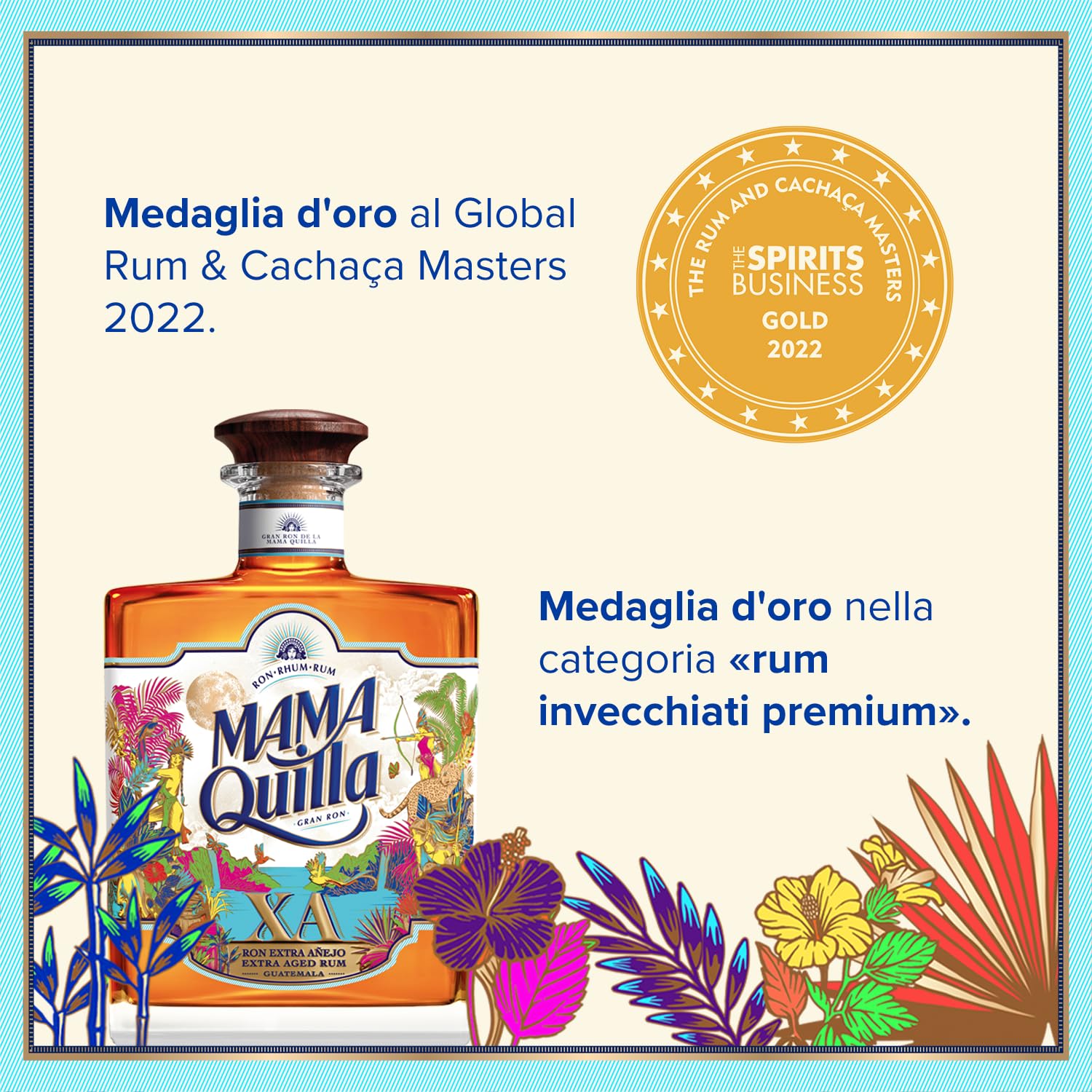 MAMA QUILLA - Rum XA - Rum invecchiato - Medaglia d'oro 2022 The Rum & Cachaça Masters - 40% di alcool - Origine: Guatemala - Bottiglia da 70 cl