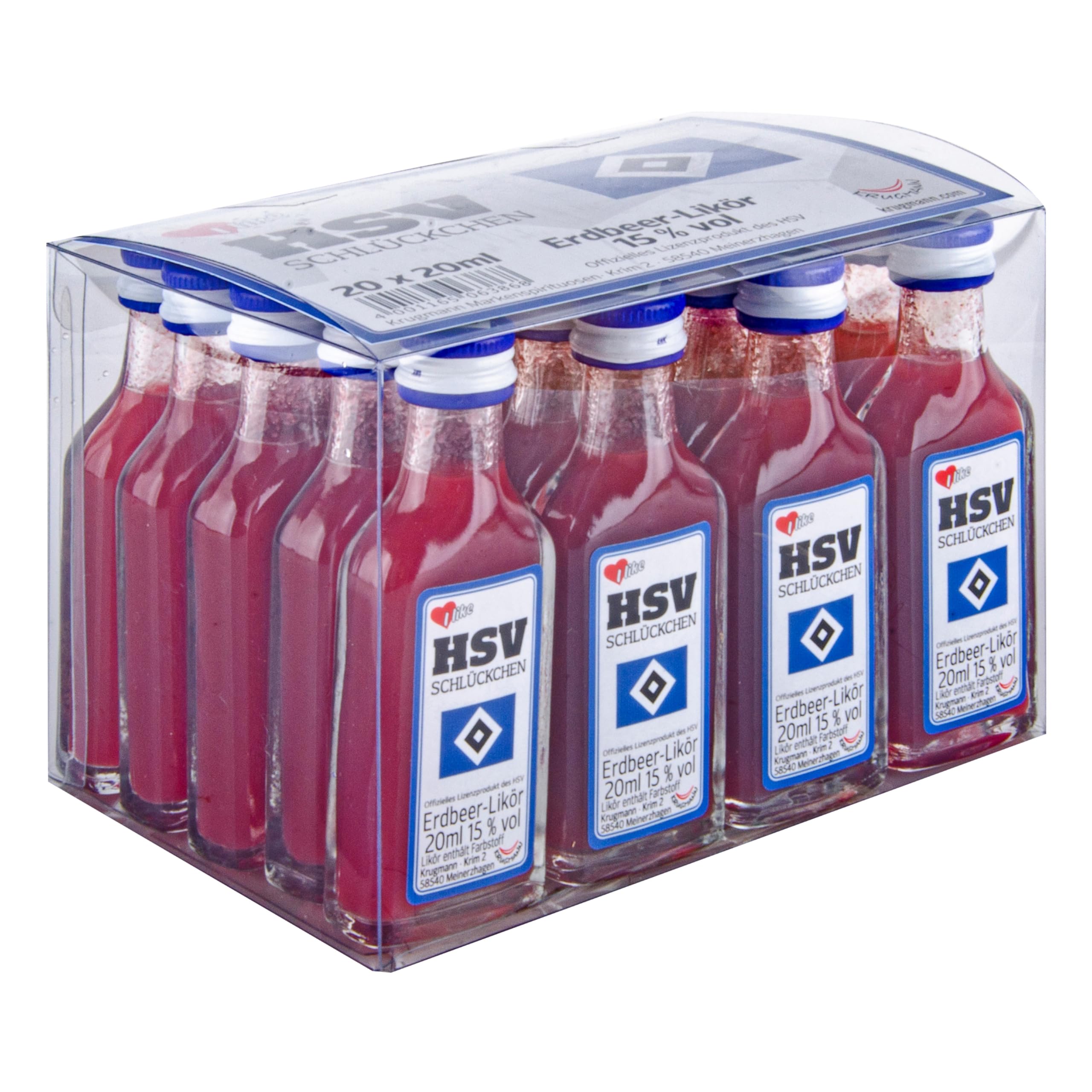 HSV-Schlückchen Erdbeerlikör 15% vol (20 x 0,02 l)