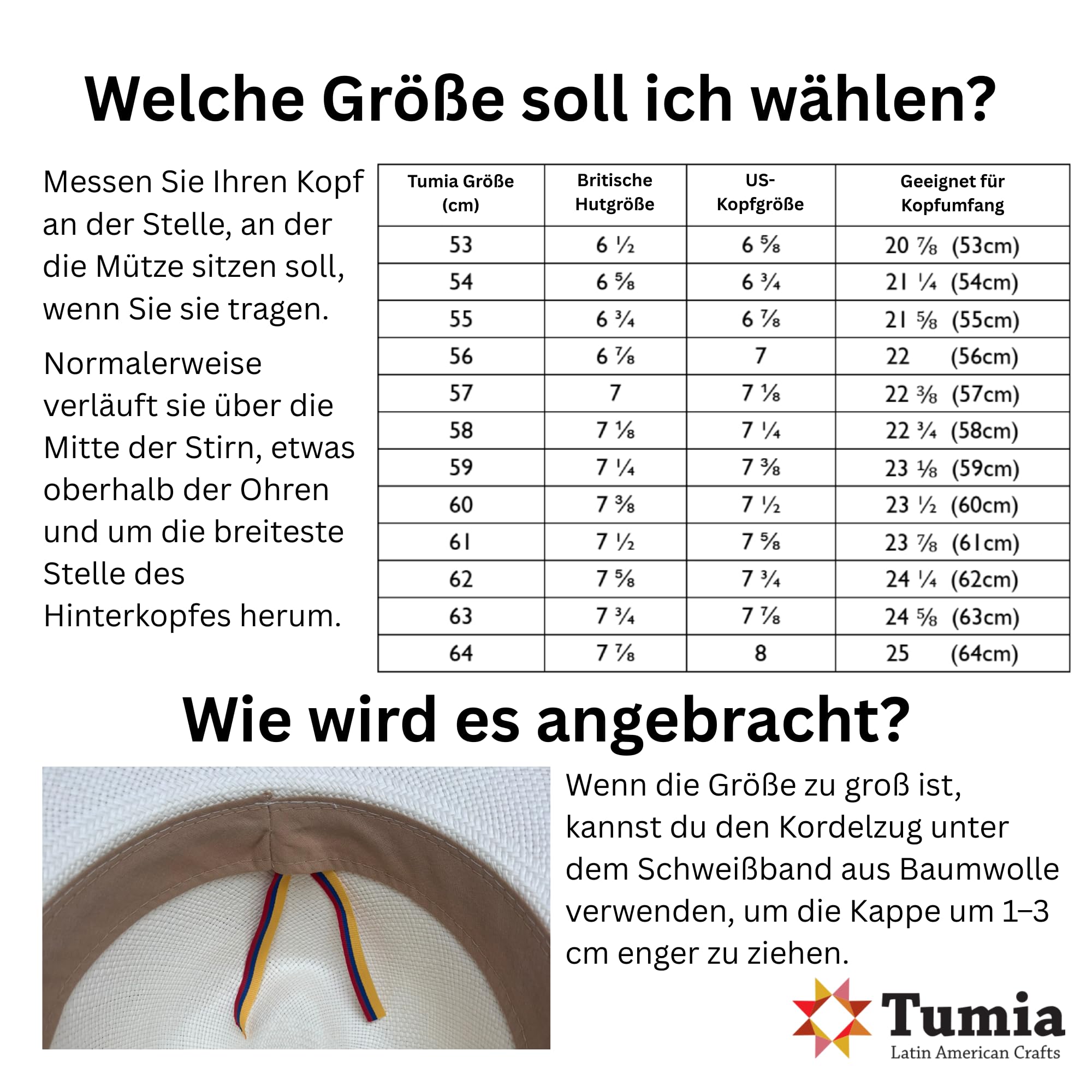 Tumia LAC - Panama Hut Herren & Damen, Verstellbarer Fedora Handgefertigt in Ecuador aus Toquilla-Stroh| Rollbar & Atmungsaktiv: Sonnenhut mit Ripsband