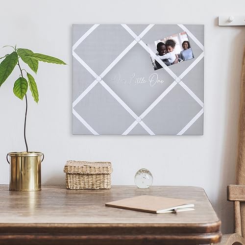 Miniatura 8 de New View Gifts MEMO - Tablero de fotos francés para colgar en la pared, 19 x 16 pies, tela de lino negro, 19 x 16 x 0.6 pulgadas