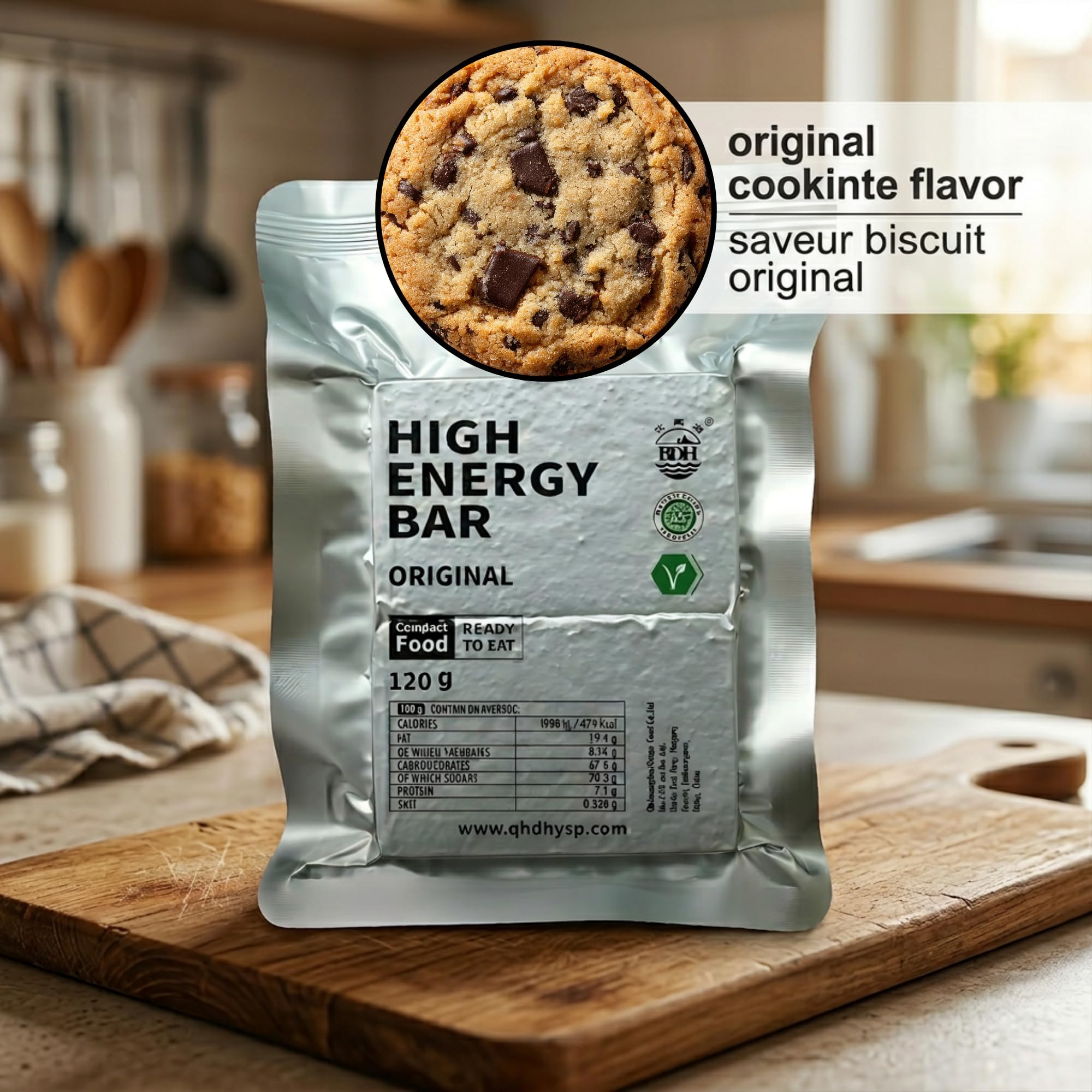 Razioni alimentari di sopravvivenza 6x120g | 3420 kcal - Barrette energetiche vegane-conservazione 20 anni | Pronte da mangiare, non richiedono preparazione-Kit di emergenza, disastri ed escursionismo