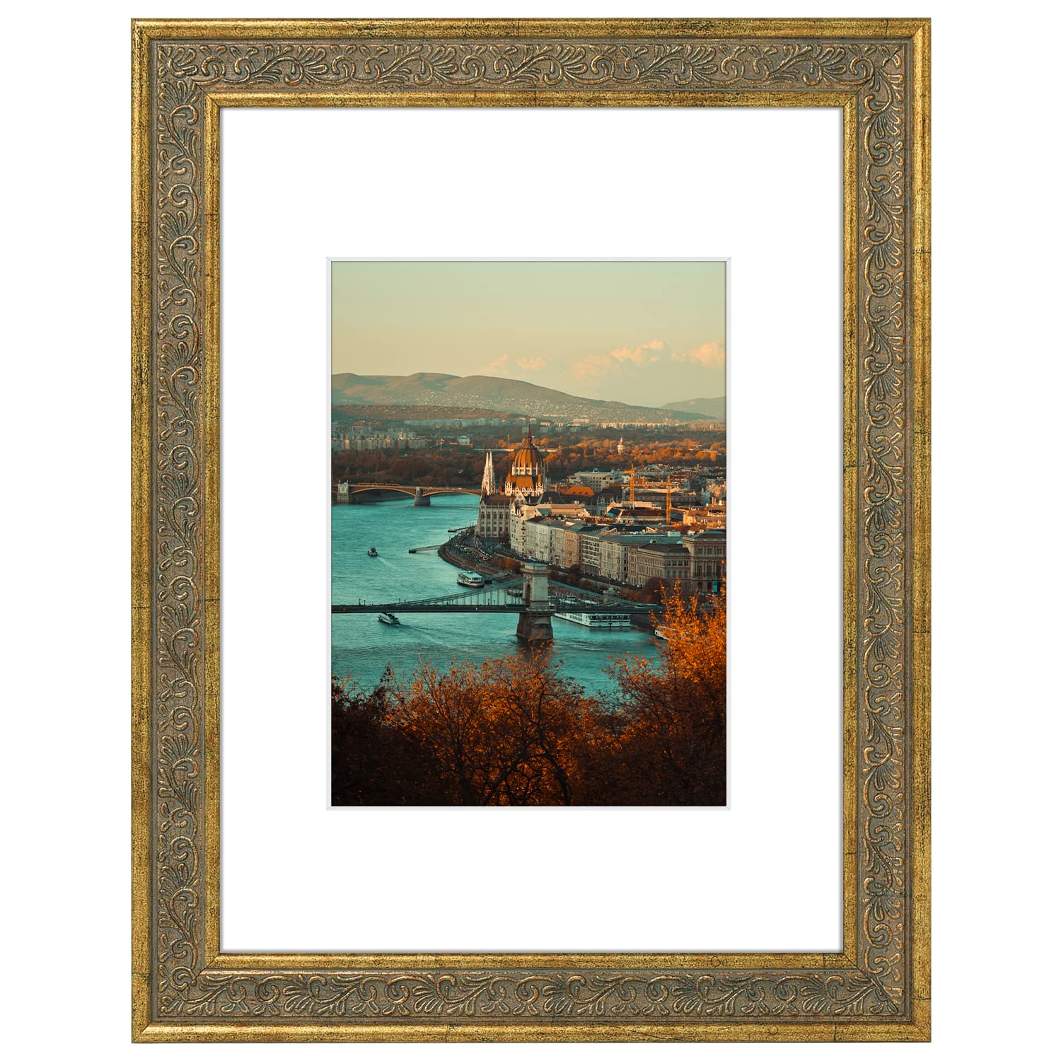 Amazon.com - Golden State Art, 9X12 Photo Frame with White Mat for