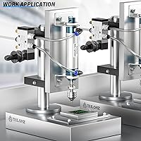 Vista 5 de TAILONZ PNEUMATIC Cilindro de Aire de 16mm Orificio 25mm Carrera de Doble Acción con Conector Y y 2 Piezas de Conexión de 6mm MAL16x25