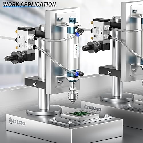 Miniatura 78 de TAILONZ PNEUMATIC Cilindro de aire de carrera de 1.260 in de diámetro de 1.969 in de doble acción con conector en Y y 2 piezas de ajuste de 0.315 in