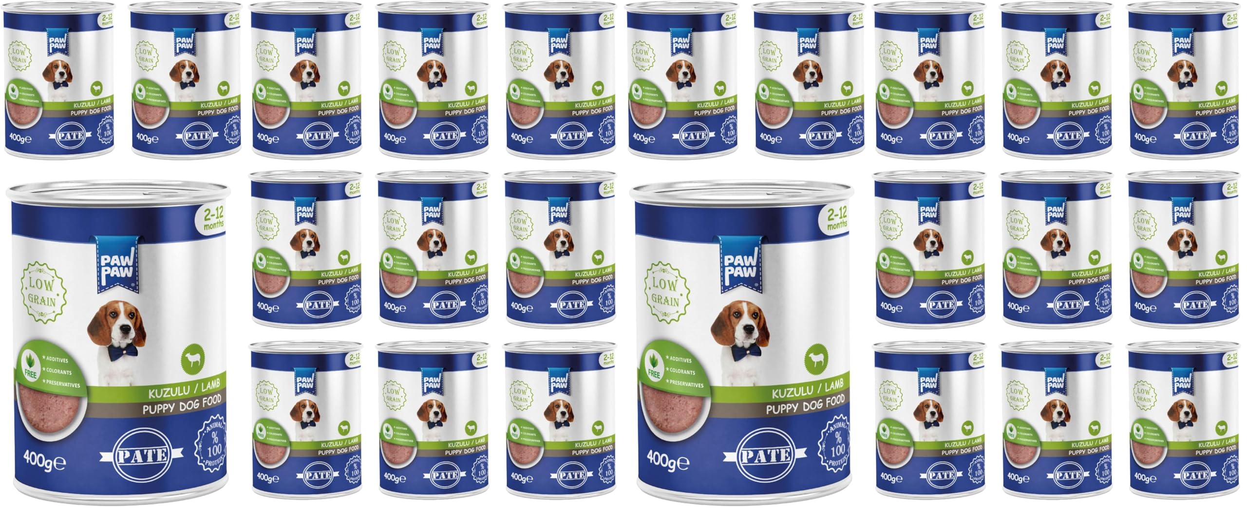 Pawpaw Yavru Köpek Kuzulu Pate 400 Gr x 12 Adet (2 paketi)