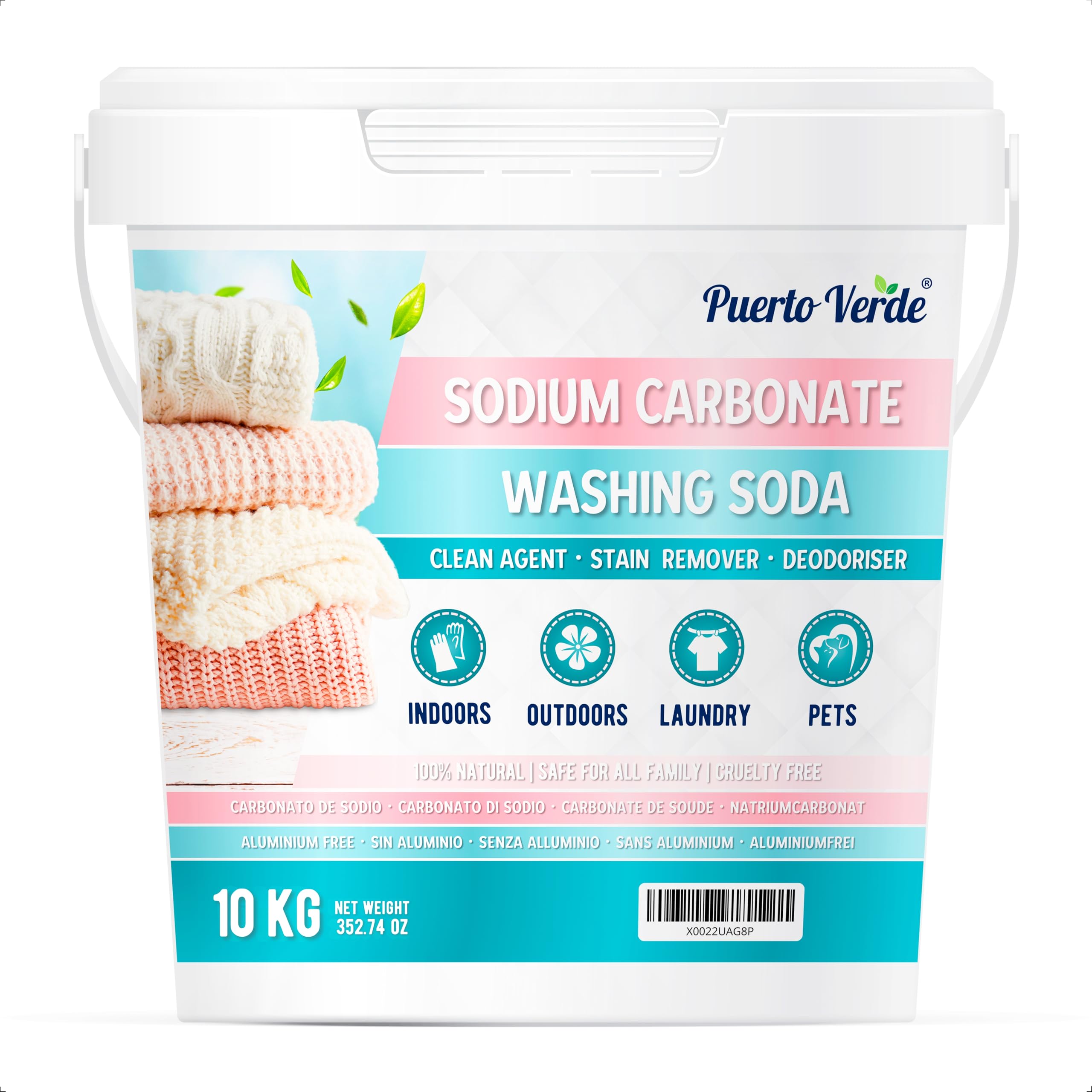 • Carbonato di Sodio 10 Kg. Produzione di Saponi e Detersivi Artigianali. Sgrassatore e Candeggina. Smacchiatore e Rimuove gli Odori. Carbonato di Sodio Puro di Origine 100% Naturale.