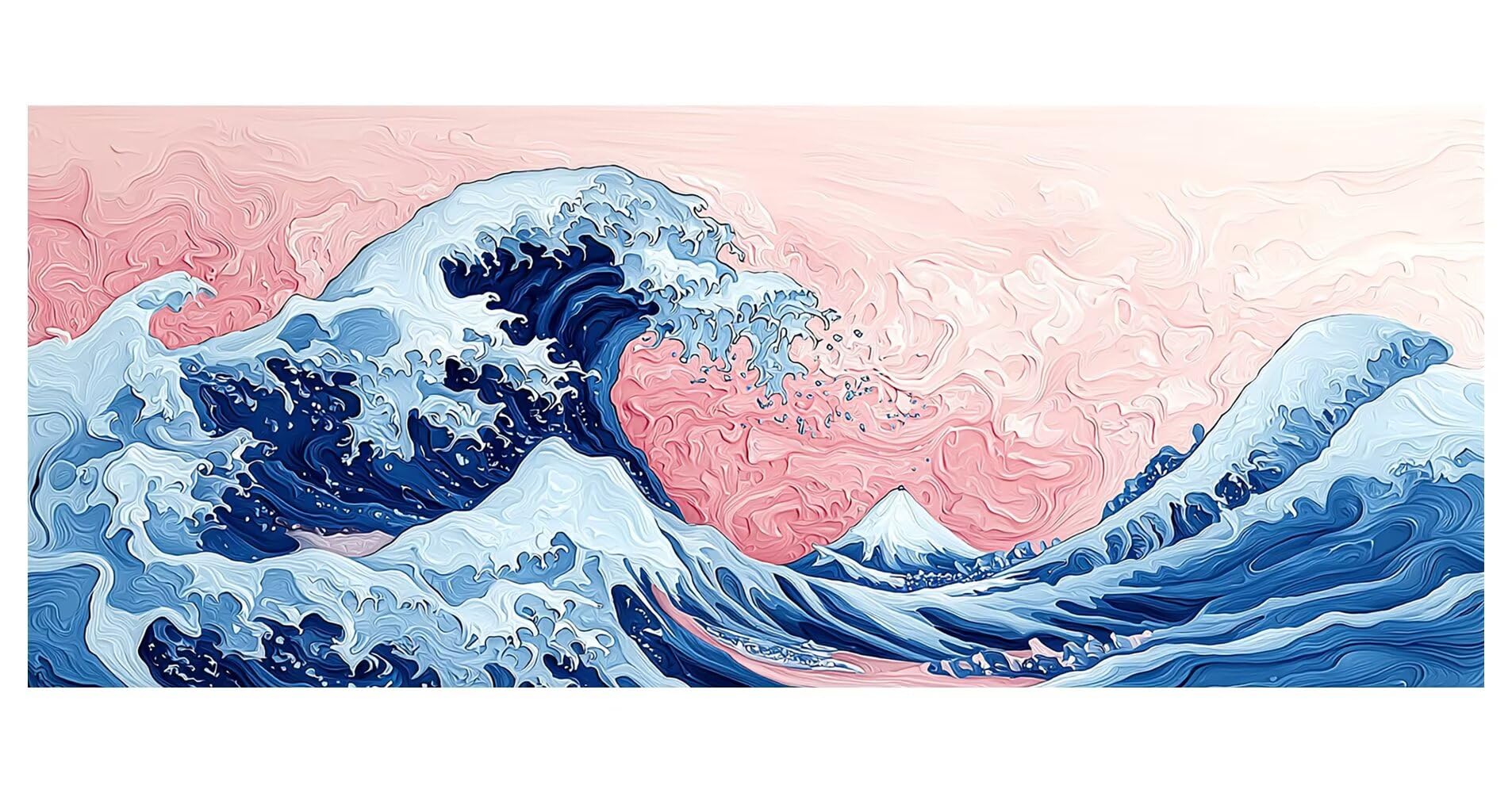Rosa Diamond Painting Groß XXL 250x100cm, Basteln Erwachsene Diamond Painting Set, 5D DIY Meer Diamant Paintings Bilder Erwachsene, Diamond-painting Set mit Zubehör für Deko Wohnzimmer, Geschenke D-77