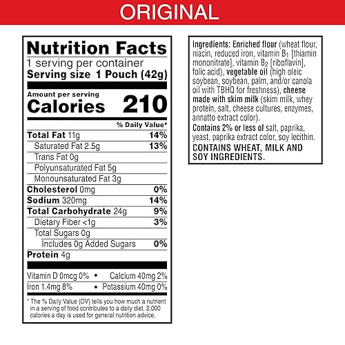 Miniatura 4 de Cheez-It Galletas de queso, galletas horneadas, aperitivos para el almuerzo, originales (48 bolsas)