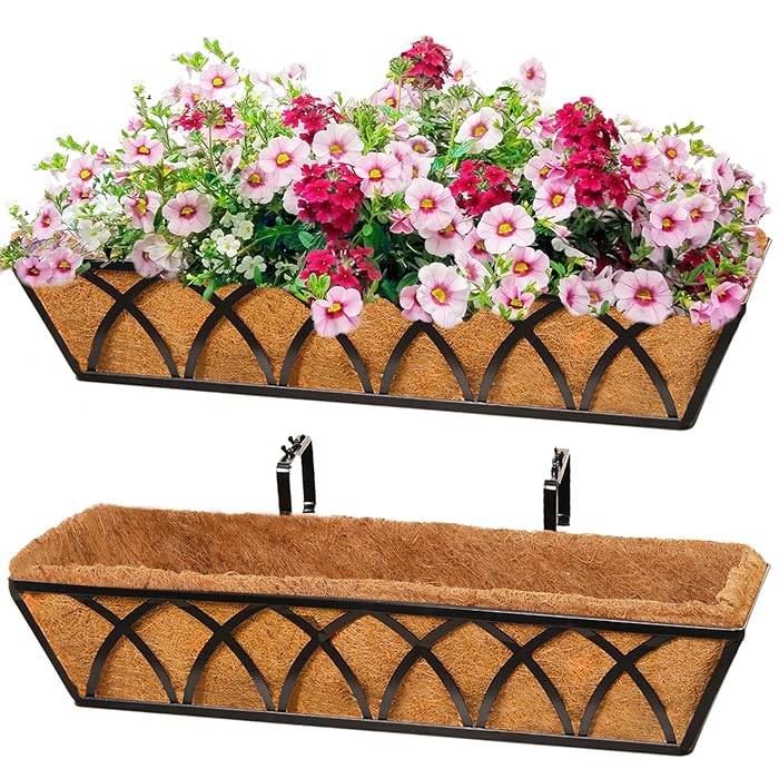 Buy 2packs 24 Inch Window Deck with Coco Liner, 24" Window Boxes Horse