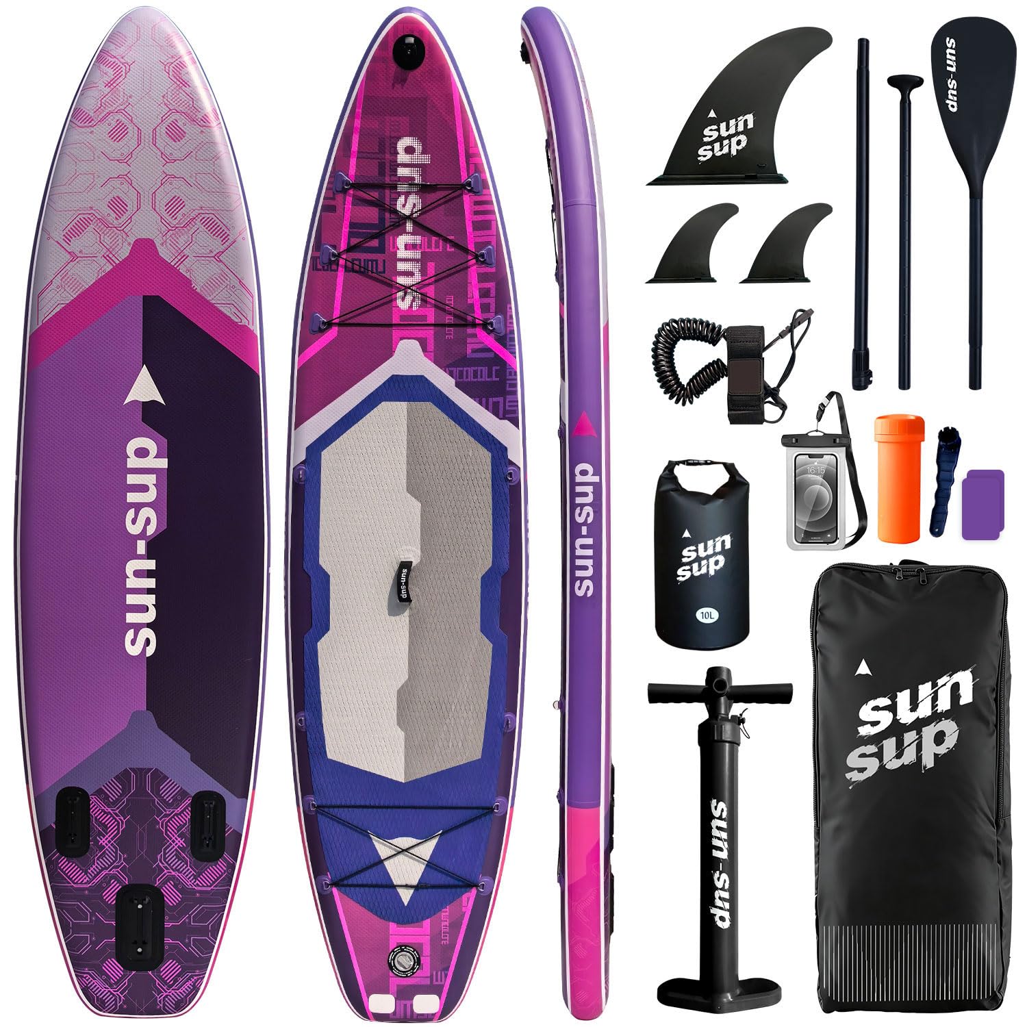 SUN-SUP Inflatable Stand Up Paddle Board,Wide SUP for All Skill Levels