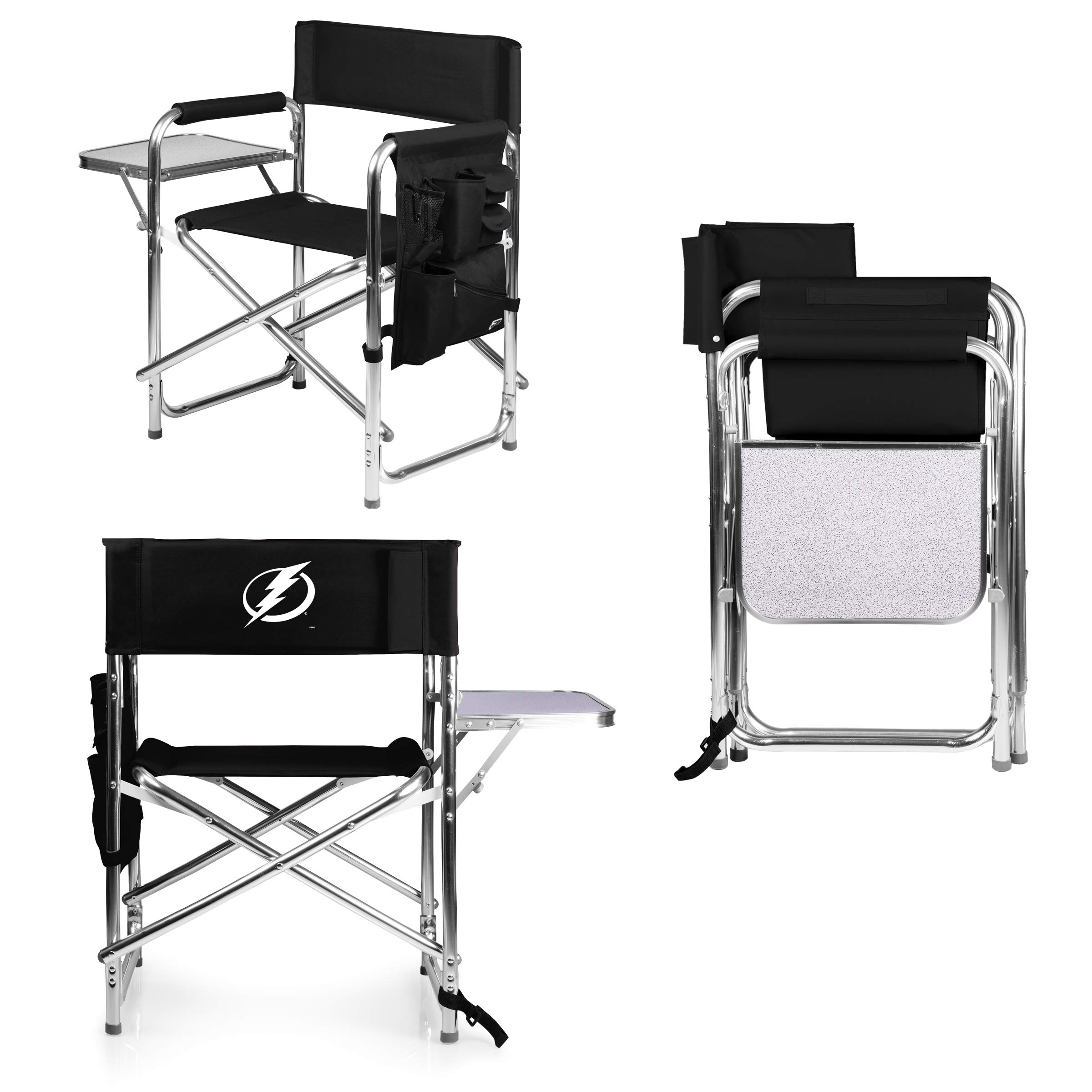 Picnic TIME NHL Tampa Bay Lightning Sports Chair with Side Table - Beach Chair - Camp Chair for Adults