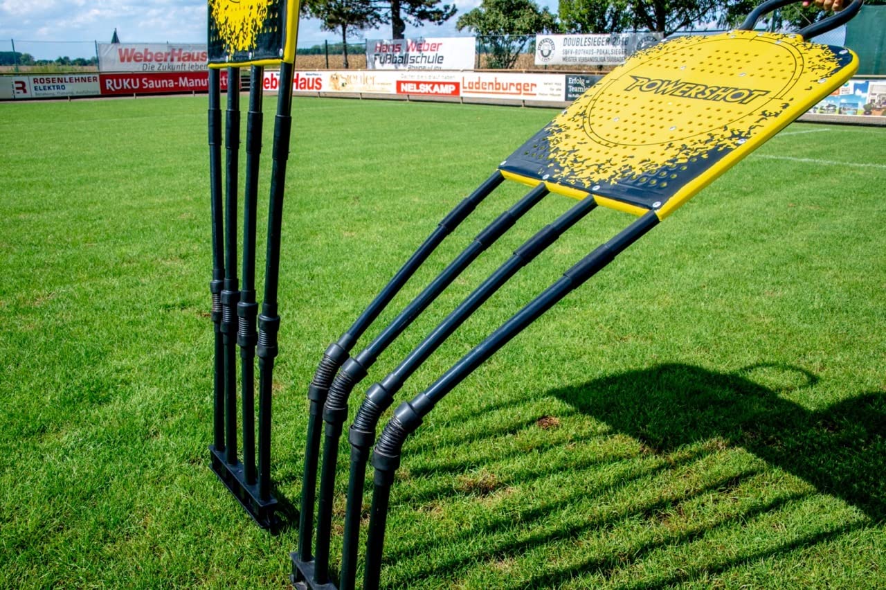 POWERSHOT Trainingsdummy Fußball, Freistoßdummy 180cm - WETTERFEST, Flexibles Federgelenk - Einzel oder 3er Set - Mit oder ohne Standfuß