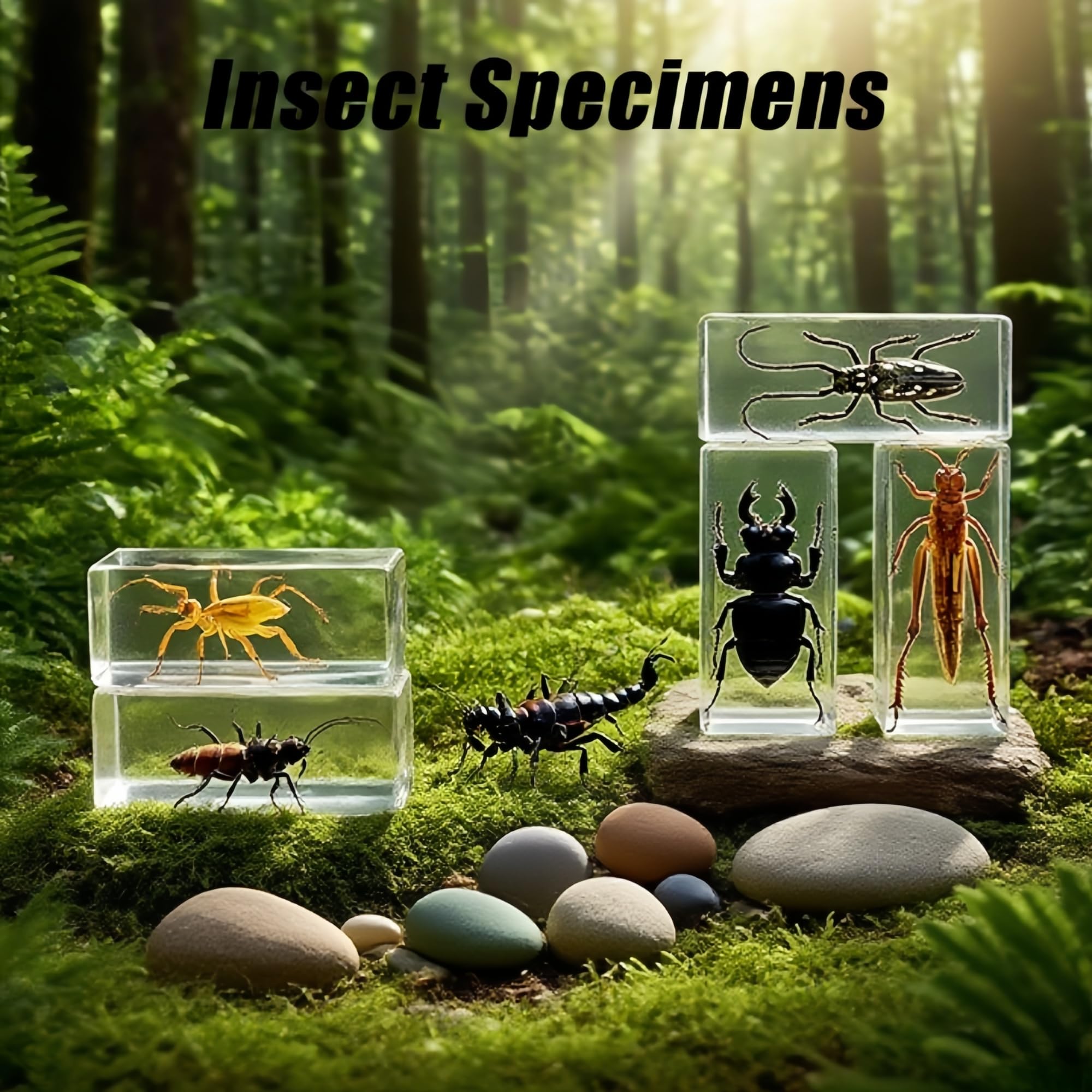 Criquet en résine transparente – Véritable spécimen d'insecte pour projets scientifiques, exposition de curiosités ou presse-papier unique