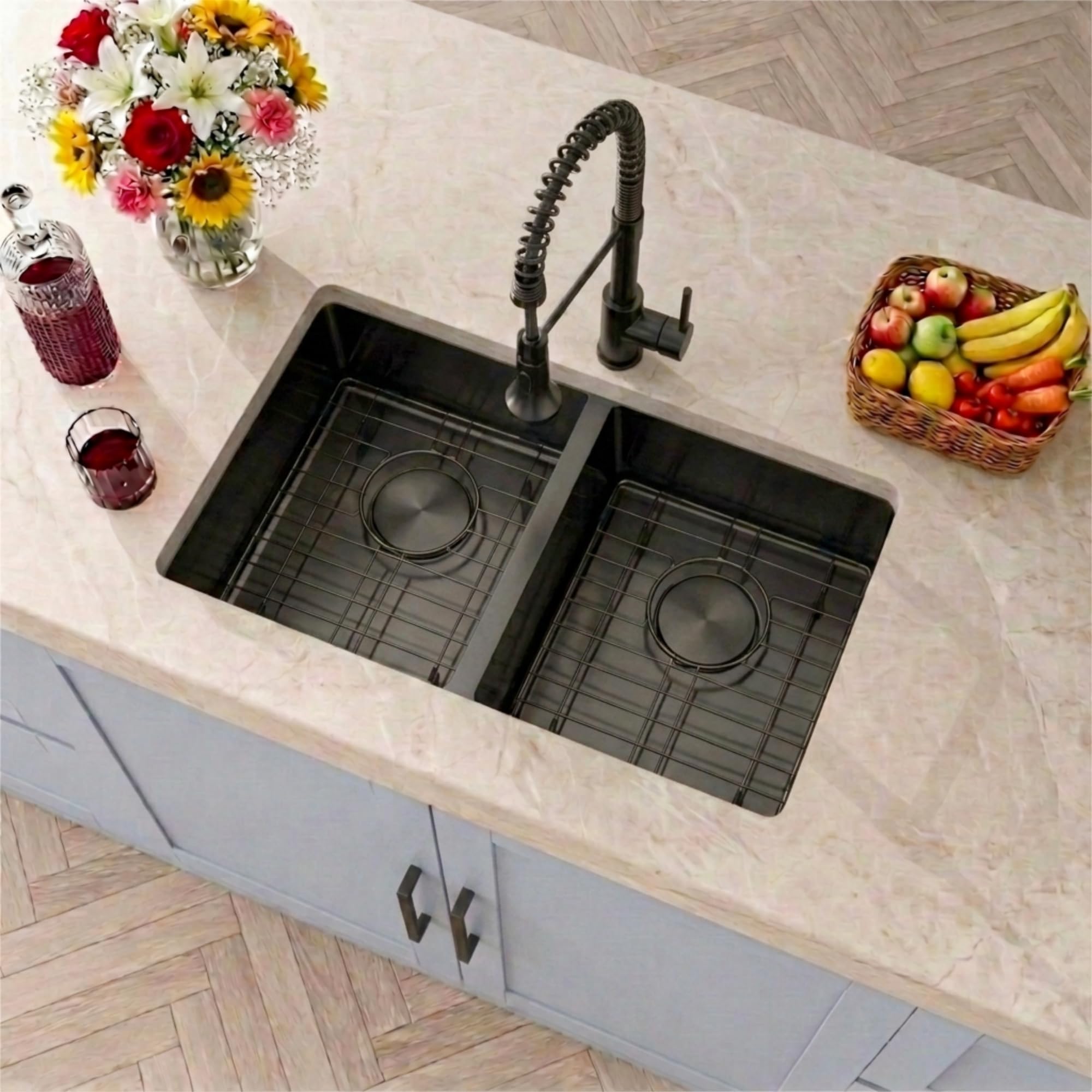 Amazon.co.jp: Zeesink ブラックアンダーマウントキッチンシンク 31×18