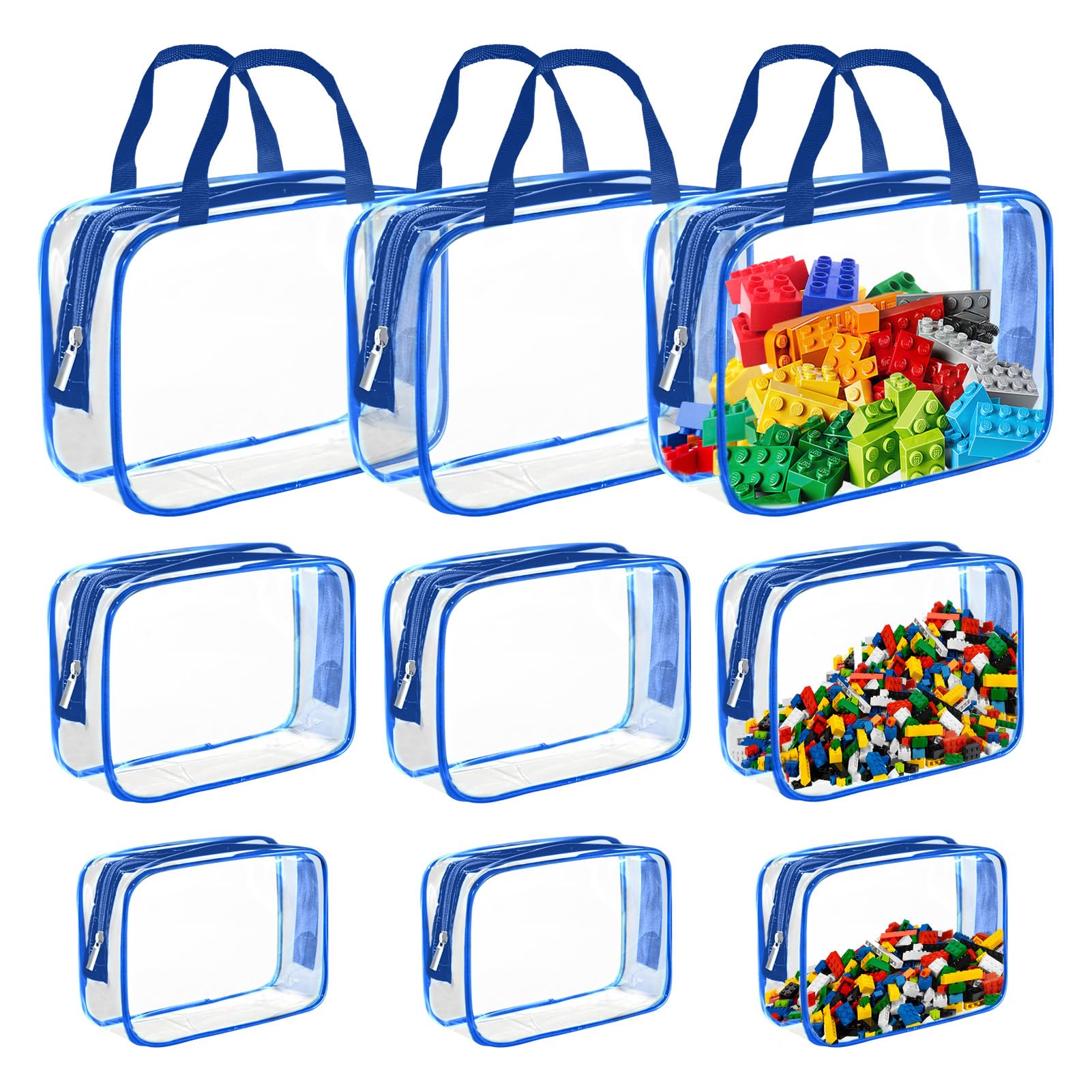 9 Confezioni Di Sacchetti Trasparenti Per Giocattoli In PVC Borse Per Articoli Da Toeletta Con Cerniera Per Giocattoli~p118548134