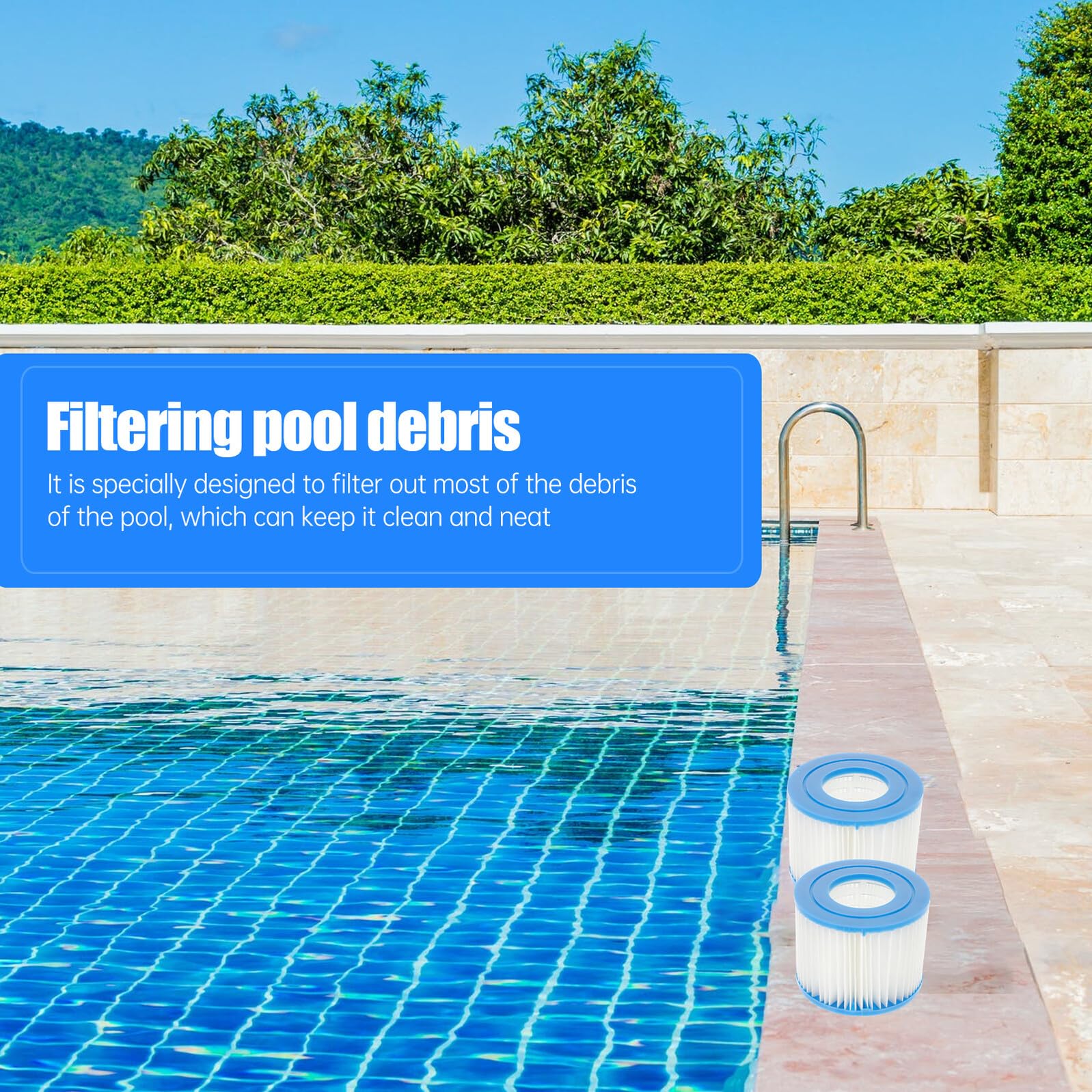 6 Piezas Filtro Piscina Tipo Vi Cartuchos Filtro Agua Duraderos para Bomba Herramienta Limpieza Agua Piscina Compatible Elementos Filtrantes Reemplazo