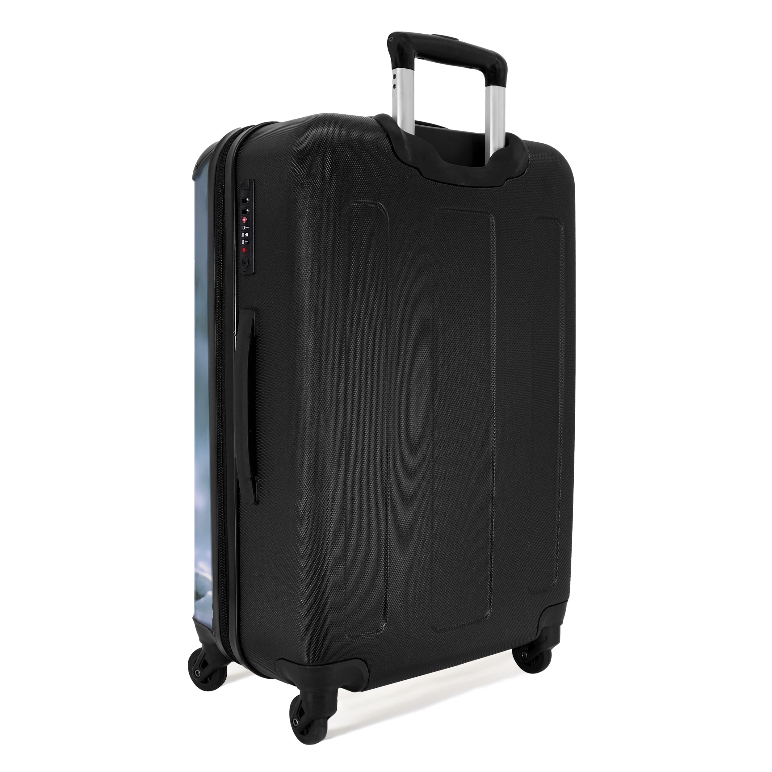 NoBoringSuitcases.com Valise Enfant, Grande Valise, Valise Personnalisable, Bagages Enfant, Serrure TSA, Valise 23kg, Taille M, Valise Grande Taille (67cm - 72L), (Ours Polaire, Pingouin - Blanc)