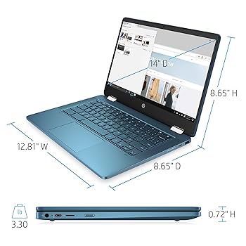 hp - HP Chromebook x360 14b　スプルースブルー Amazon.com: HP Chromebook x360 14 inch FHD IPS Touch 2-in-1