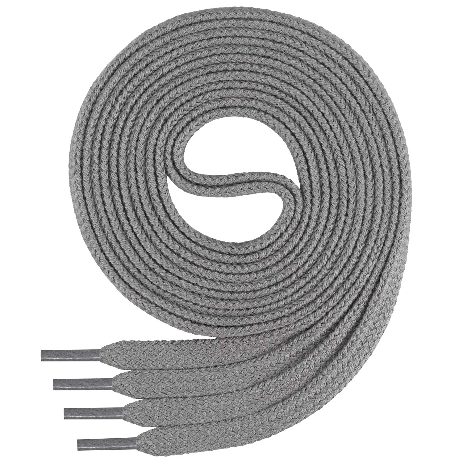 Di Ficchiano 1Paar flache SCHNÜRSENKEL aus 100% Baumwolle für Sneaker Sportschuhe - sehr reißfest - ca. 7 mm breit - Schuhbänder- graue Schuhriemen Farbe: grey - 180cm