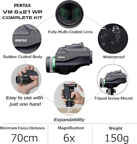 Miniatura 4 de PENTAX Monocular VM 6x21 WP - Kit completo. Incluye un adaptador dedicado para smartphone y soporte macro junto con un monocular de aumento 6X